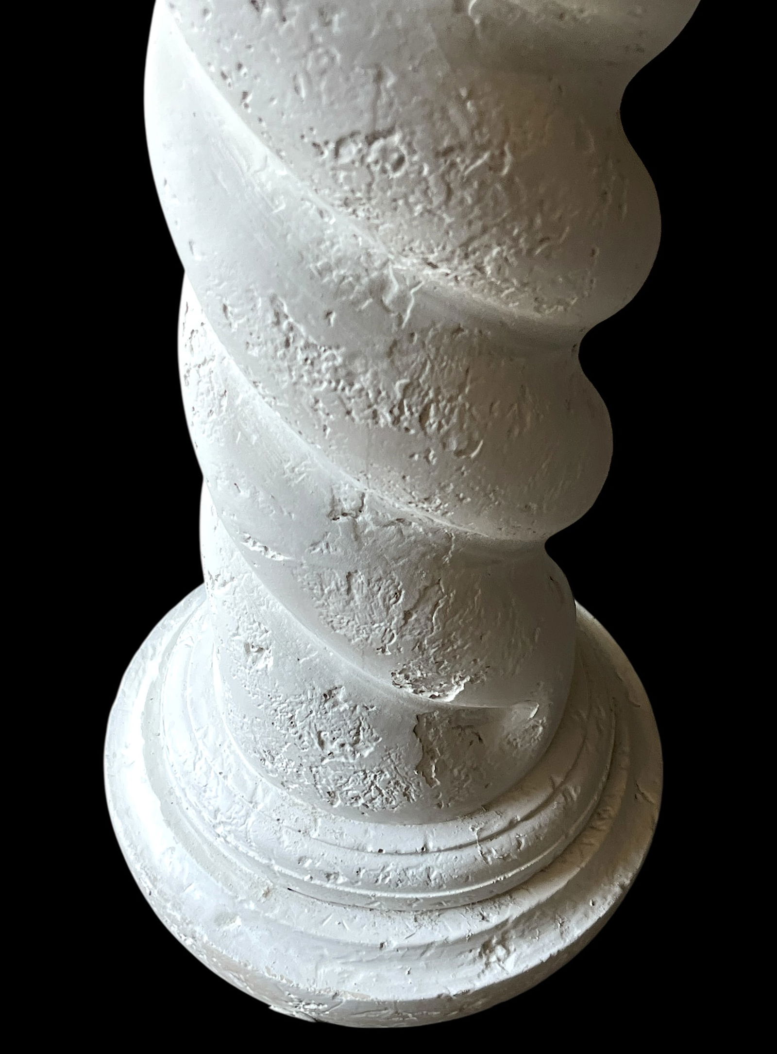 1980s White Plaster Twisted Spiral Column Floor Lamp in the Style of Michael Taylor, John Dickinson - 6