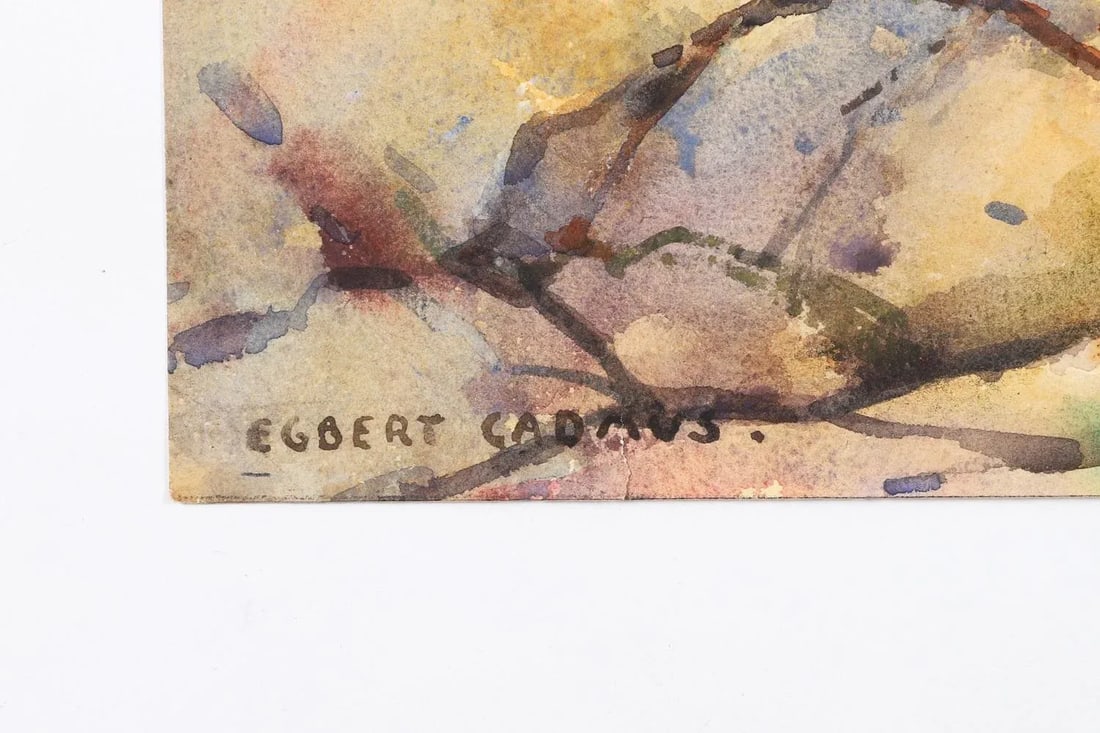 1912 Rocky Coast New England Egbert Cadmus Watercolor Painting - 2