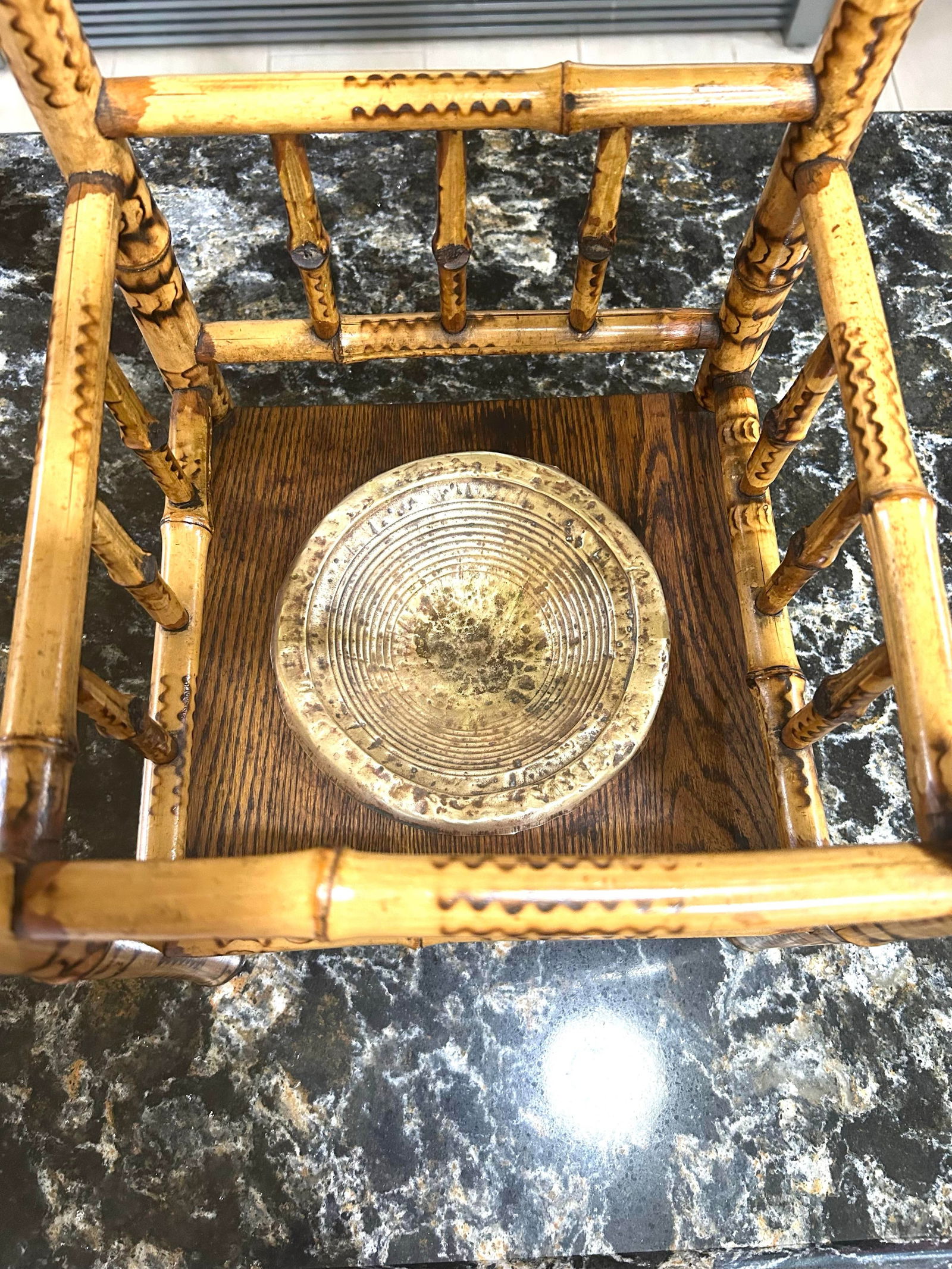 19th Century Antique English Victorian Burnt Bamboo Umbrella/Cane Stand Circa 1890 - 5