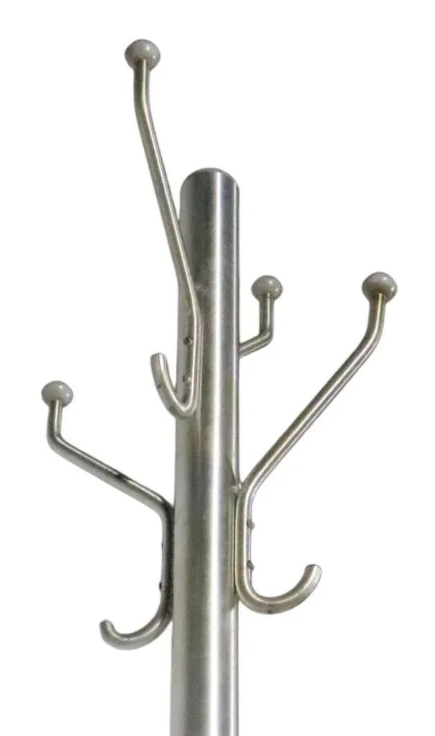 Mid 20th Century Mid Century Industrial Art Deco Aluminum Coat Hat Rack Tree Stand - 4