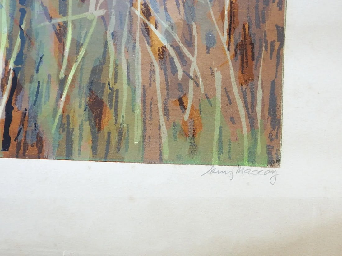 Mid 20th Century Guy MacCoy Black Birds Serigraph Print - 3