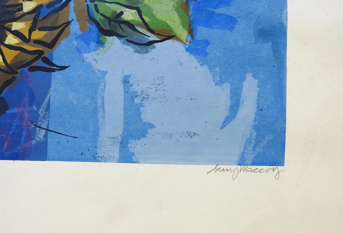 Mid 20th Century Modernist Sunflowers Serigraph Print by Guy MacCoy - 3