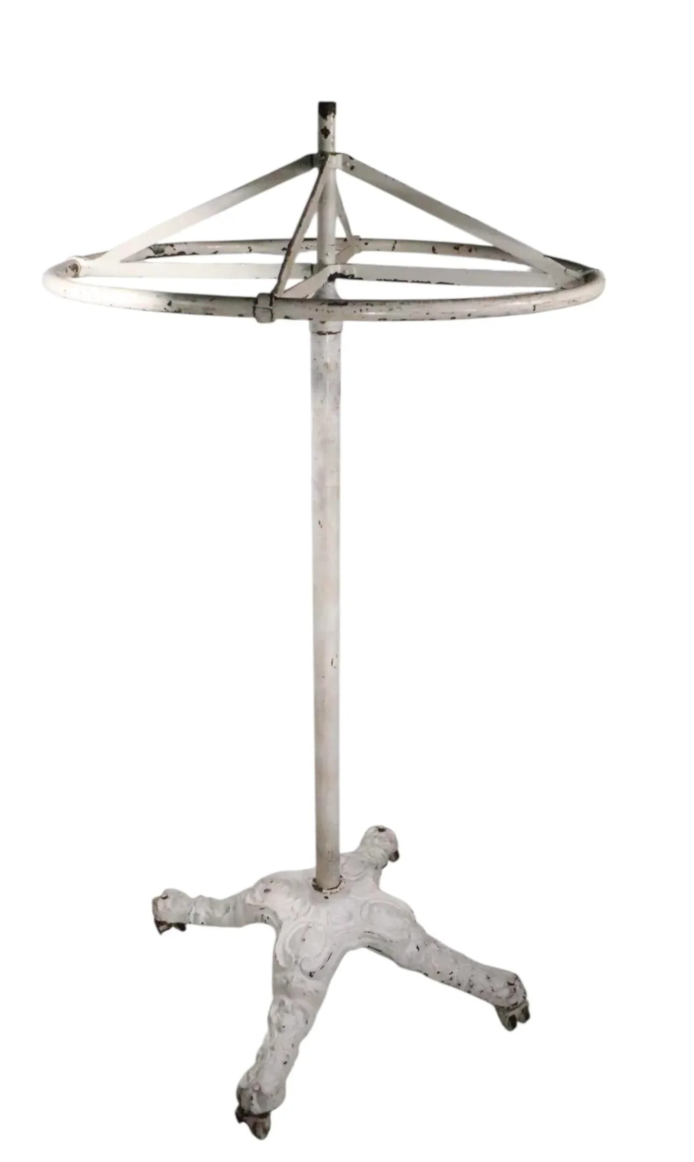 Late 19th Century Industrial Victorian Cast Iron and Steel Revolving Coat Rack Tree - 8