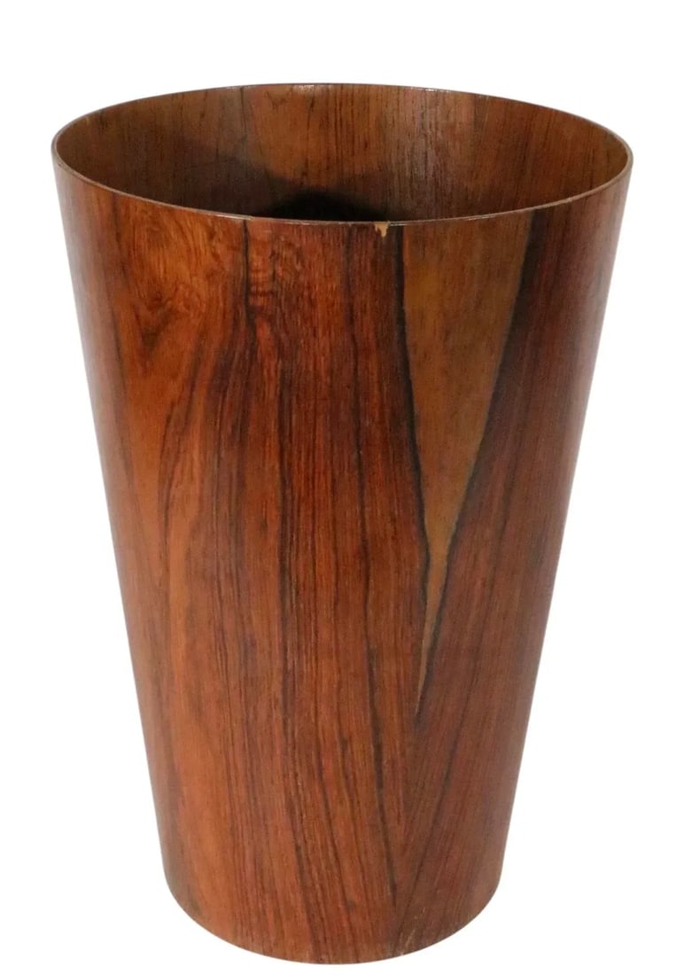 Rosewood Mid Century Wastebasket Made in Sweden by Martin Aberg for Rainbow Servex 1960's - 3