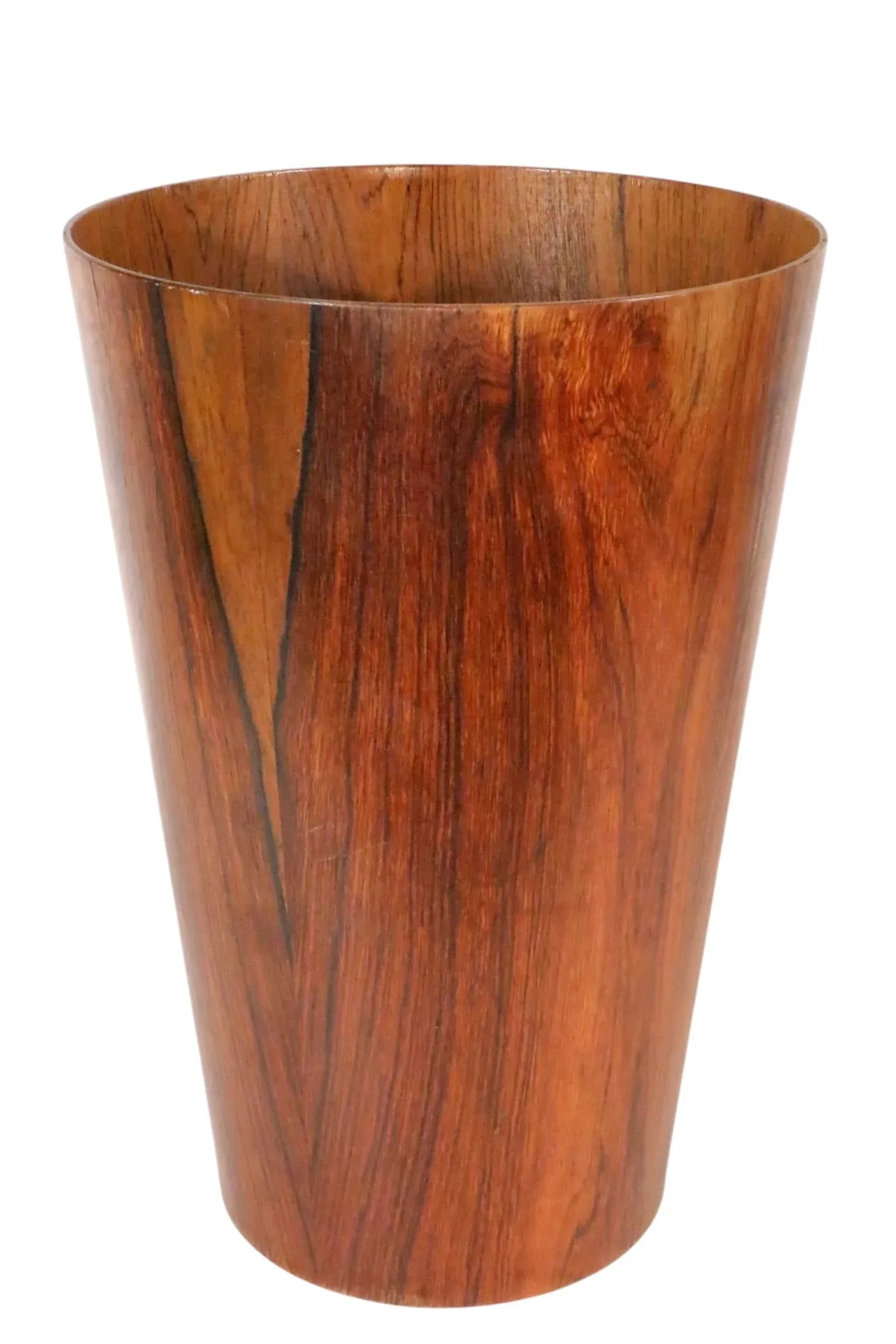 Rosewood Mid Century Wastebasket Made in Sweden by Martin Aberg for Rainbow Servex 1960's - 4