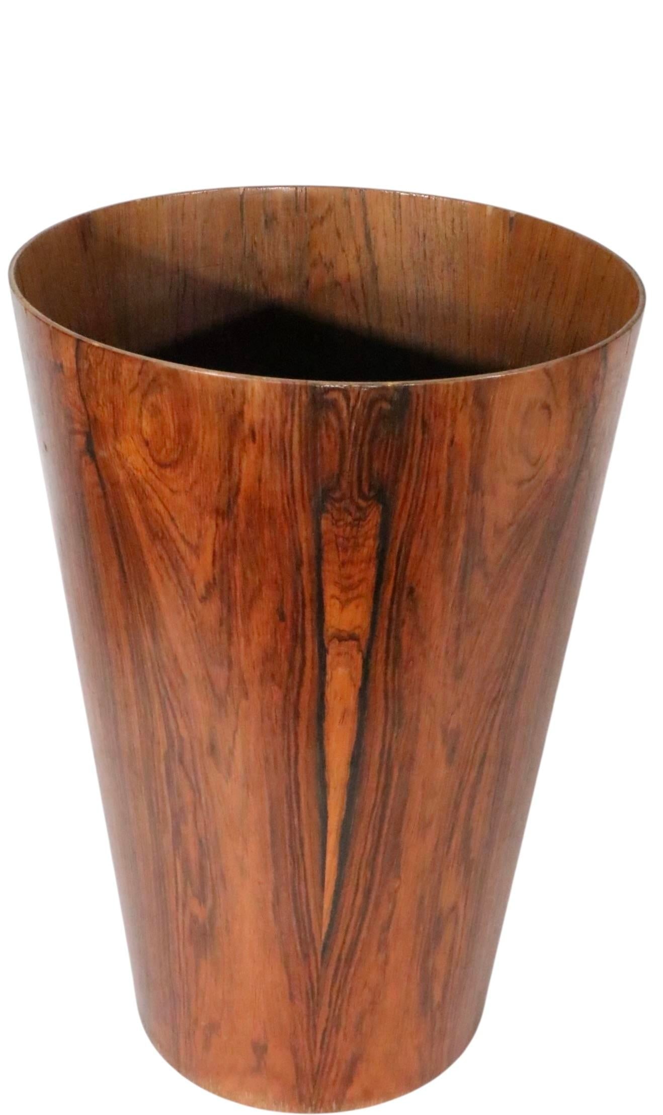 Rosewood Mid Century Wastebasket Made in Sweden by Martin Aberg for Rainbow Servex 1960's - 7