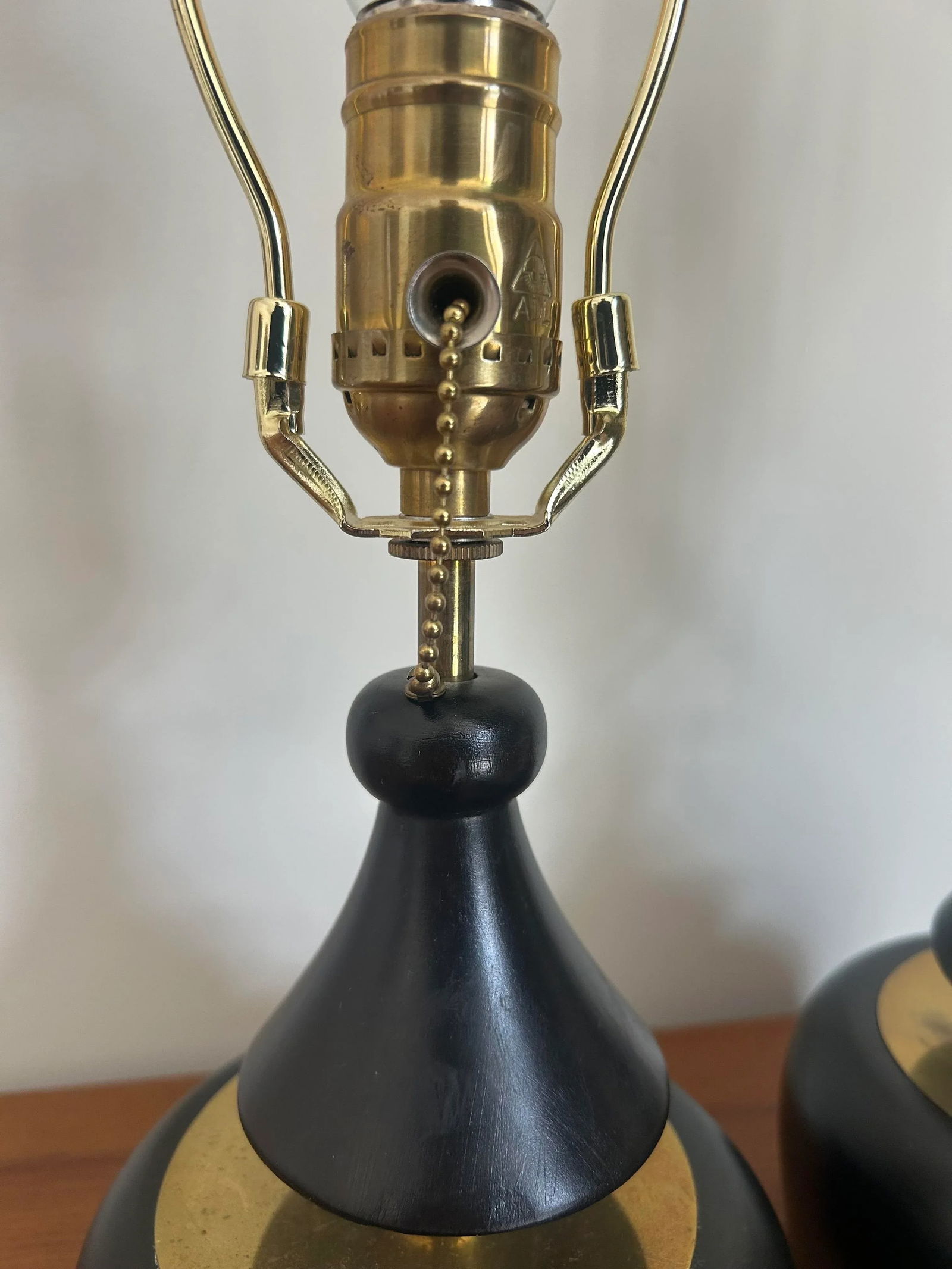 1980s Ebony and Brass Table Lamps - a Pair - 5