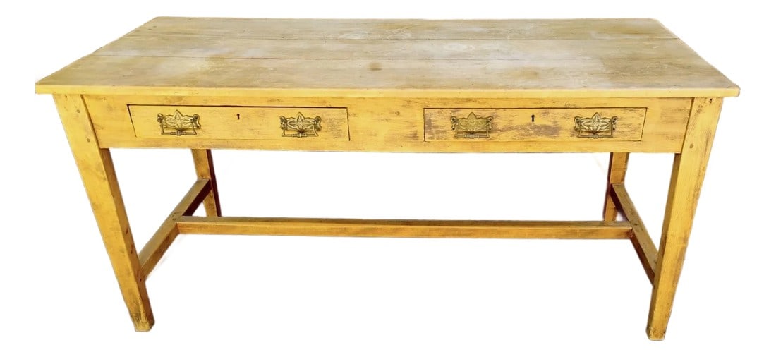 1970s Vintage French Provincial Style Pine Writing Desk (1 of 3)