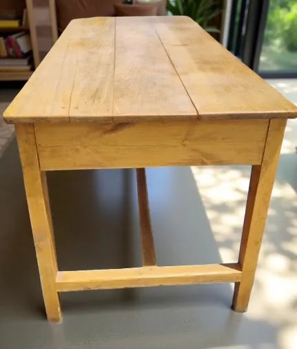 1970s Vintage French Provincial Style Pine Writing Desk - 2