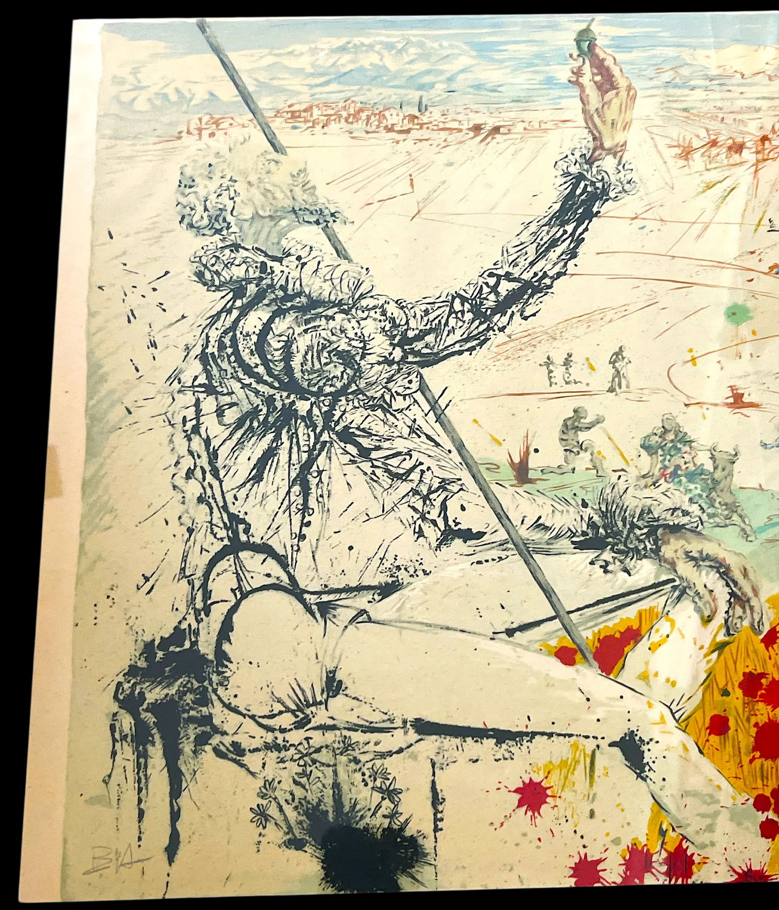 Framed 1950s Signed Salvador DalÃ­ Lithograph Don Quixote l'Age d'Or From Don Quichotte De - 3