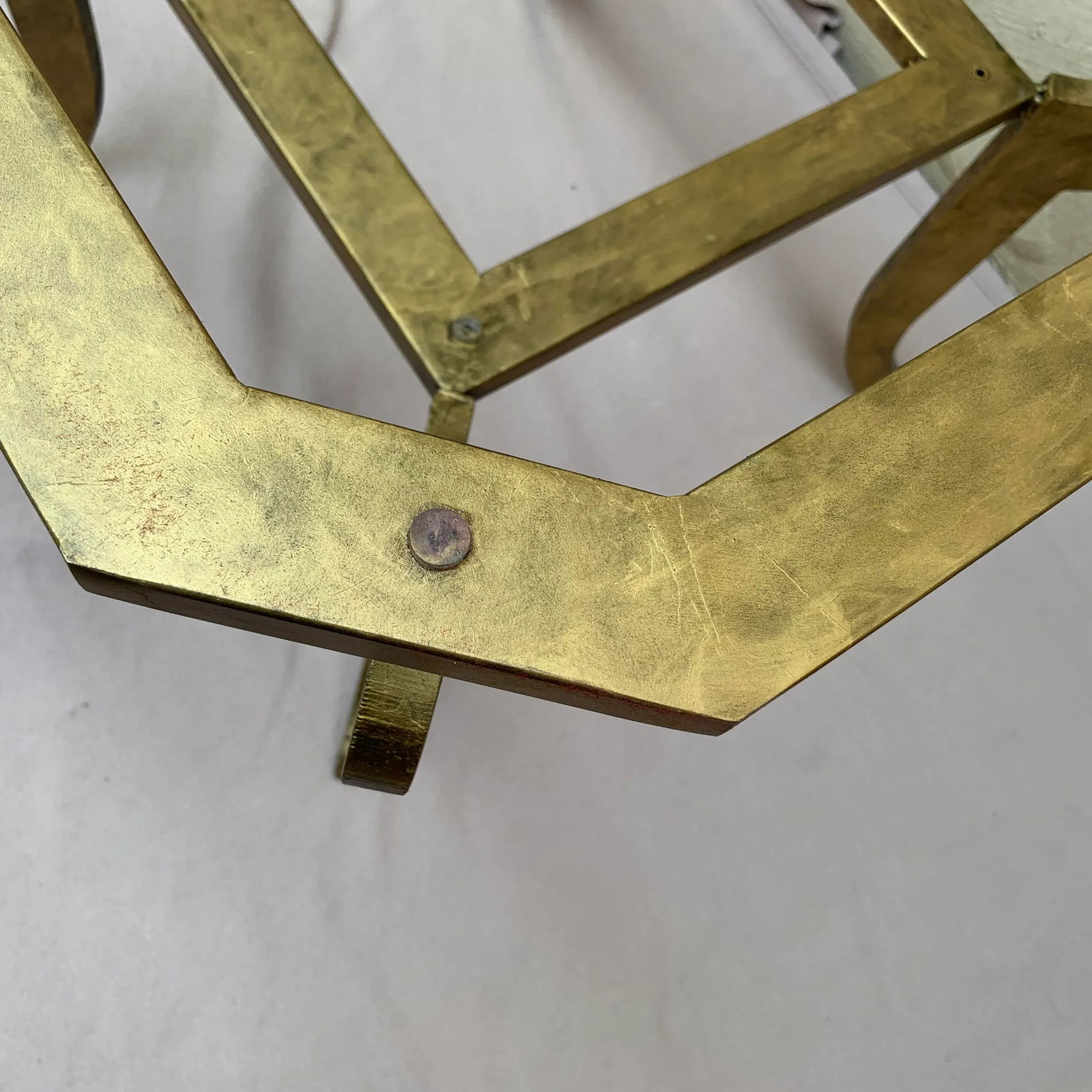 Octagon Shape Gilt Metal Center Table - 10