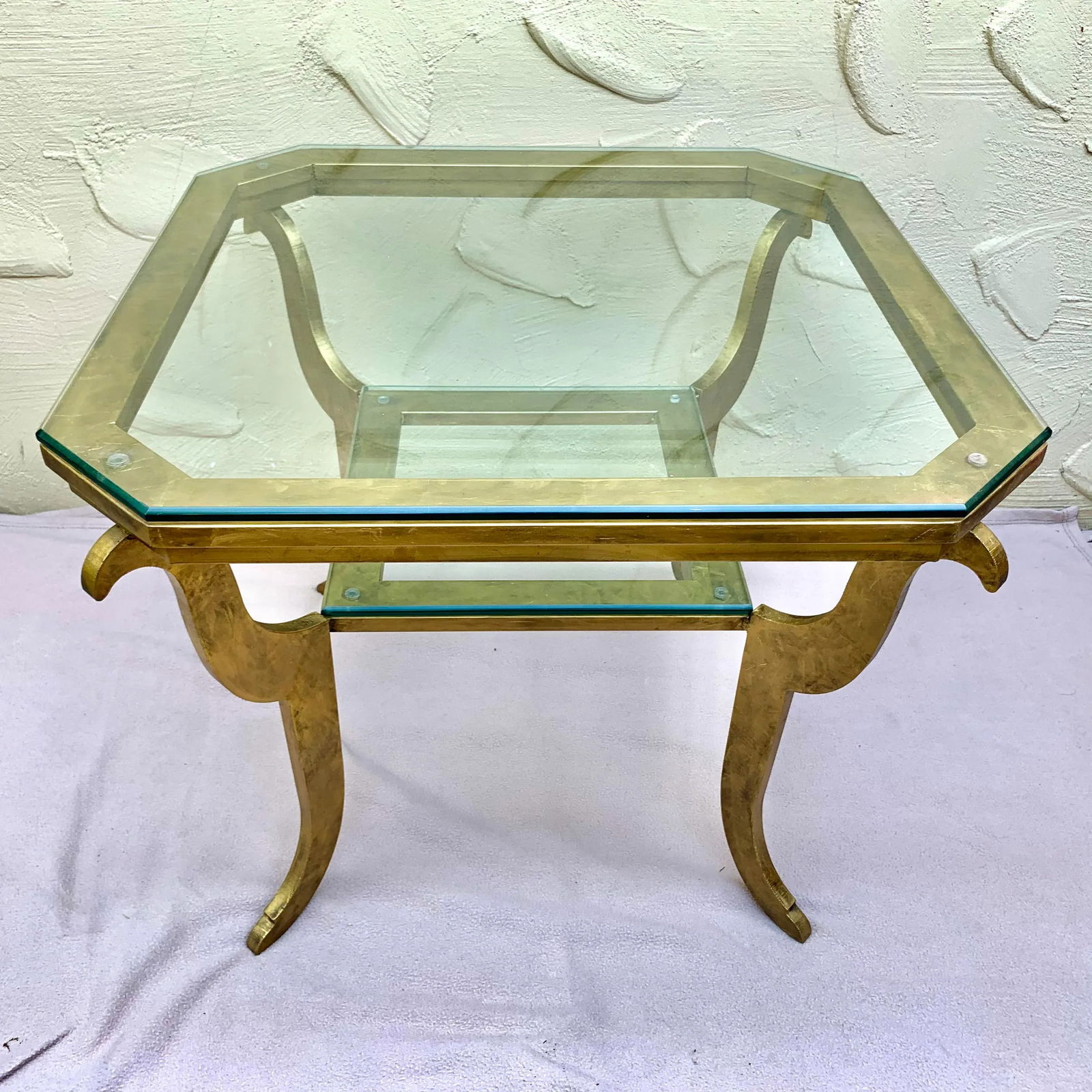 Octagon Shape Gilt Metal Center Table - 12
