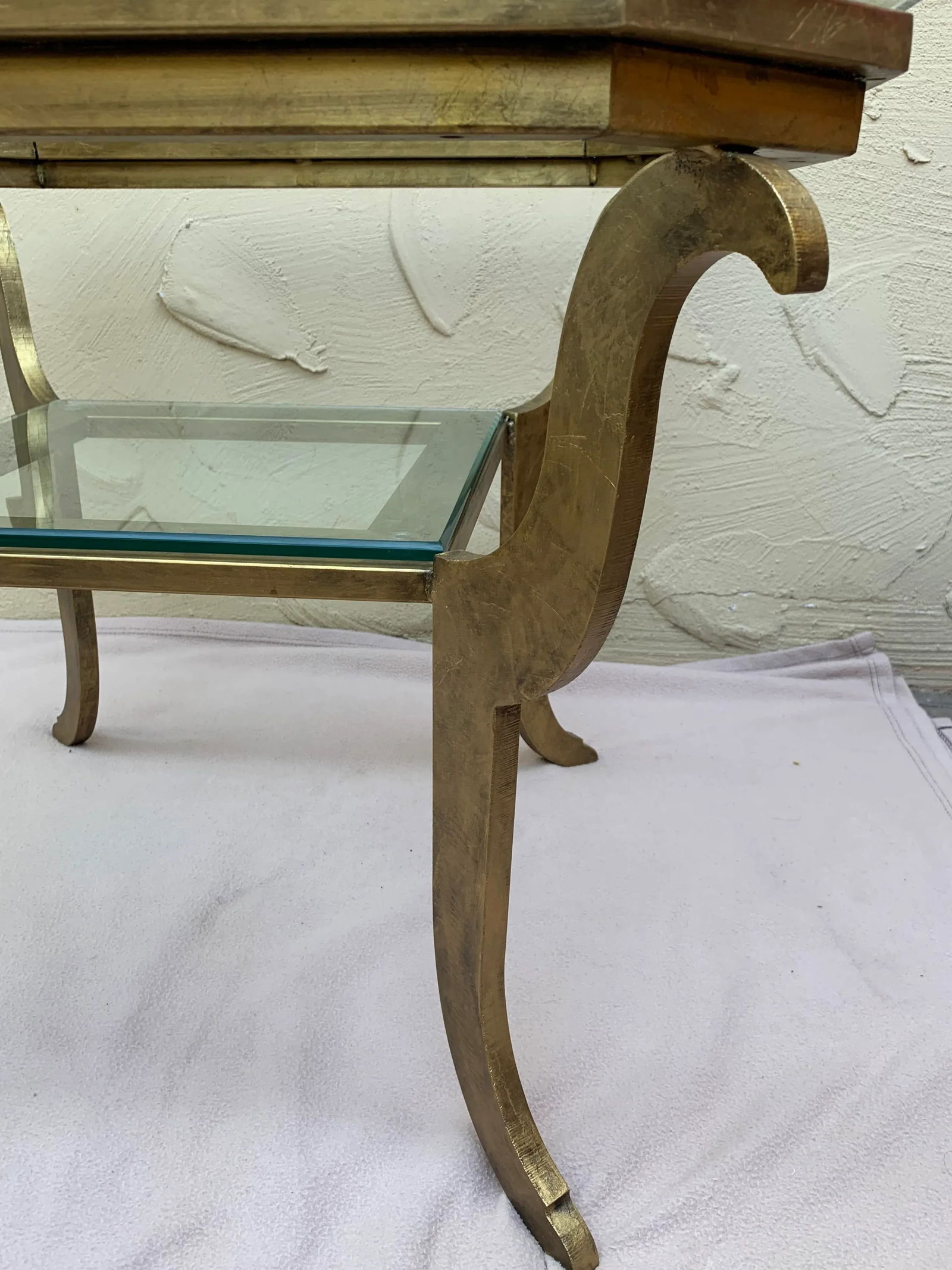 Octagon Shape Gilt Metal Center Table - 2