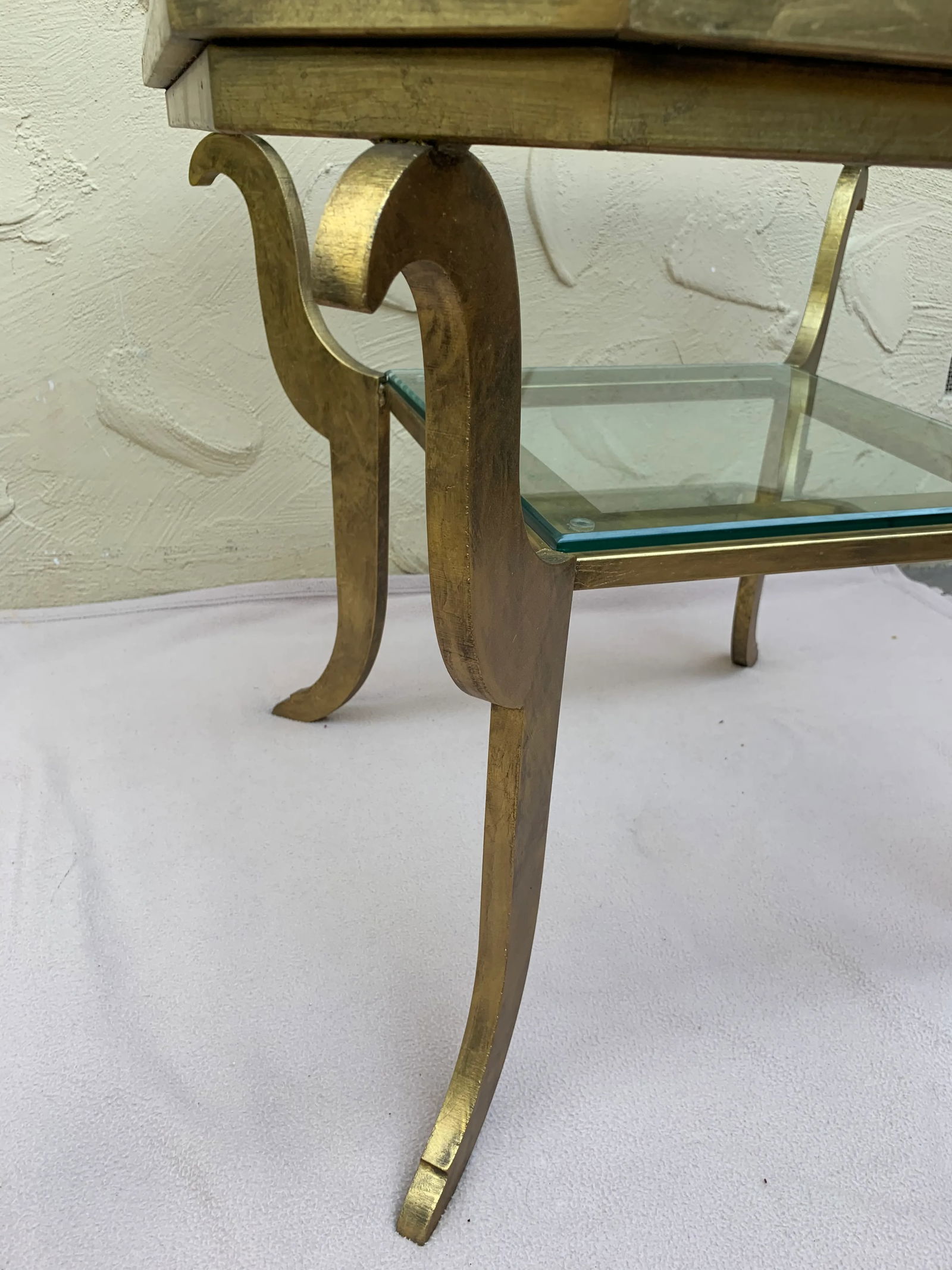 Octagon Shape Gilt Metal Center Table - 3