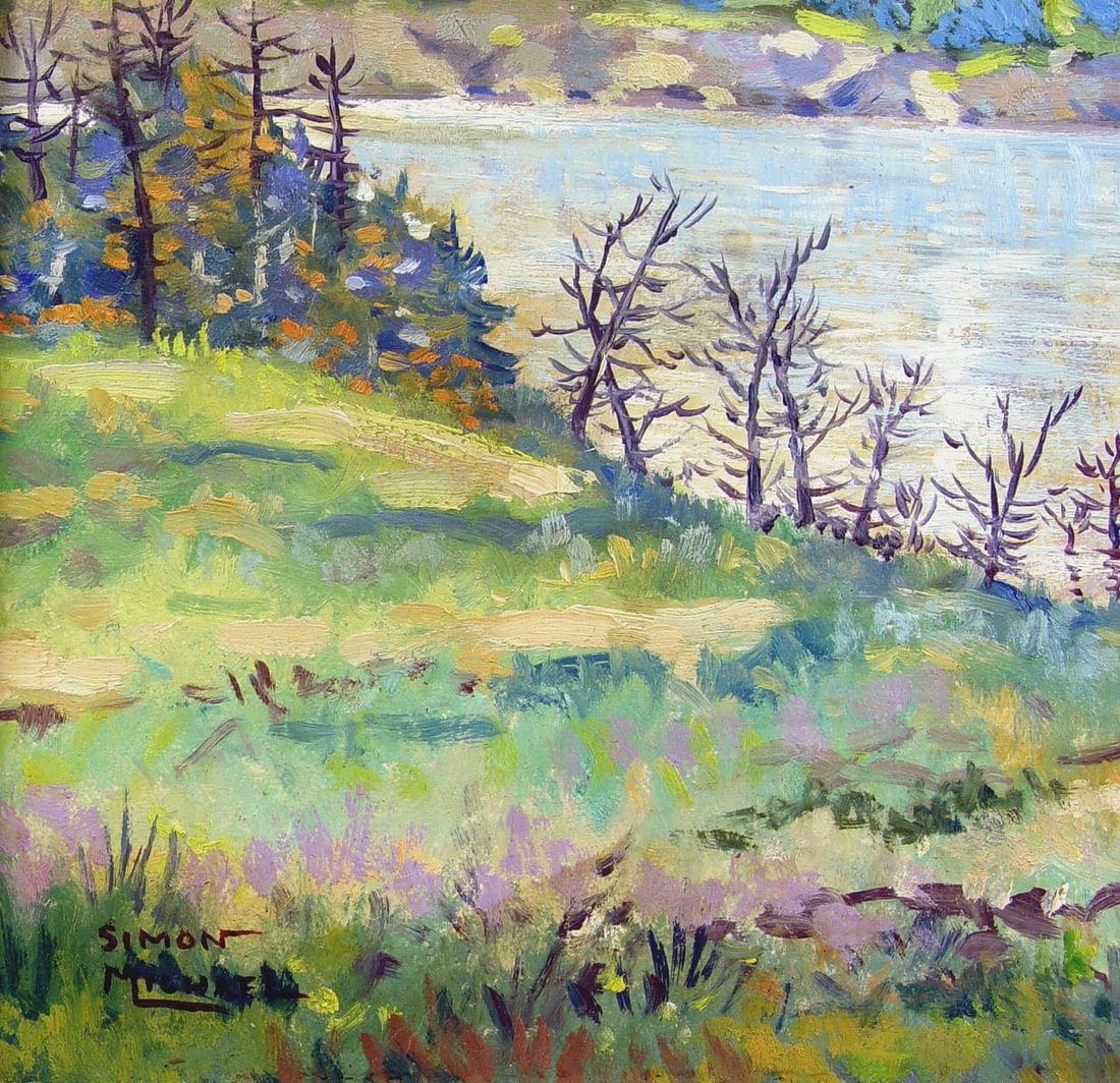 Mid 20th Century Impressionist Lakeside Landscape Painting - 2