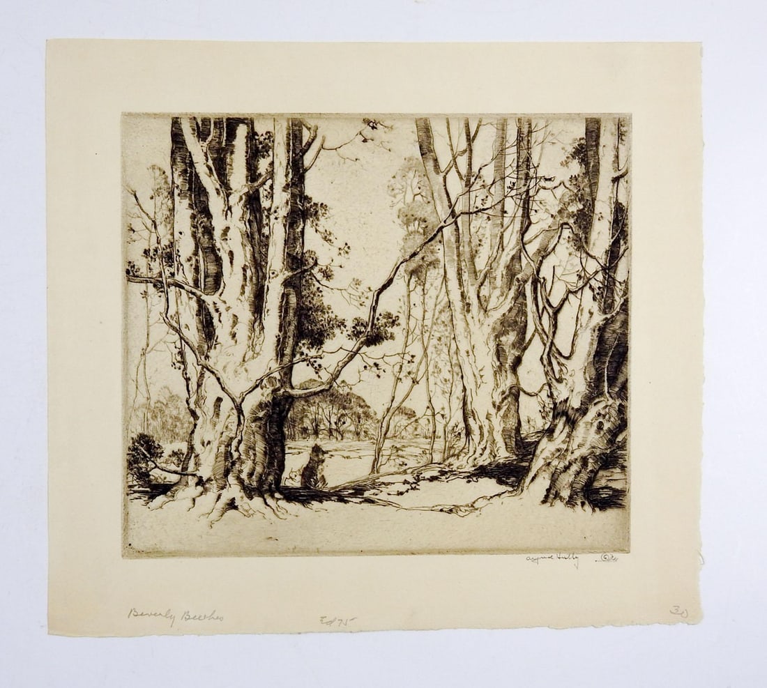 Early 20th Century Alfred Hutty Beverly Beeches Etching - 3