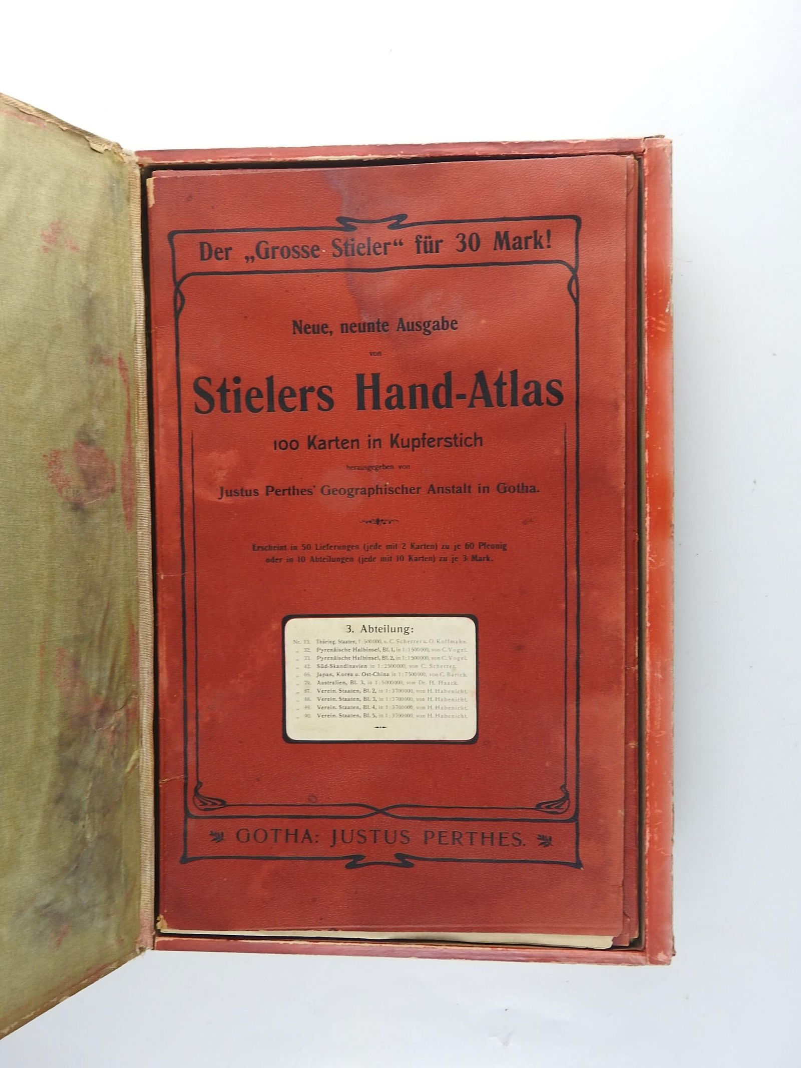 Early 20th Century Stielers Hand Atlas 100 Maps in Box - 9