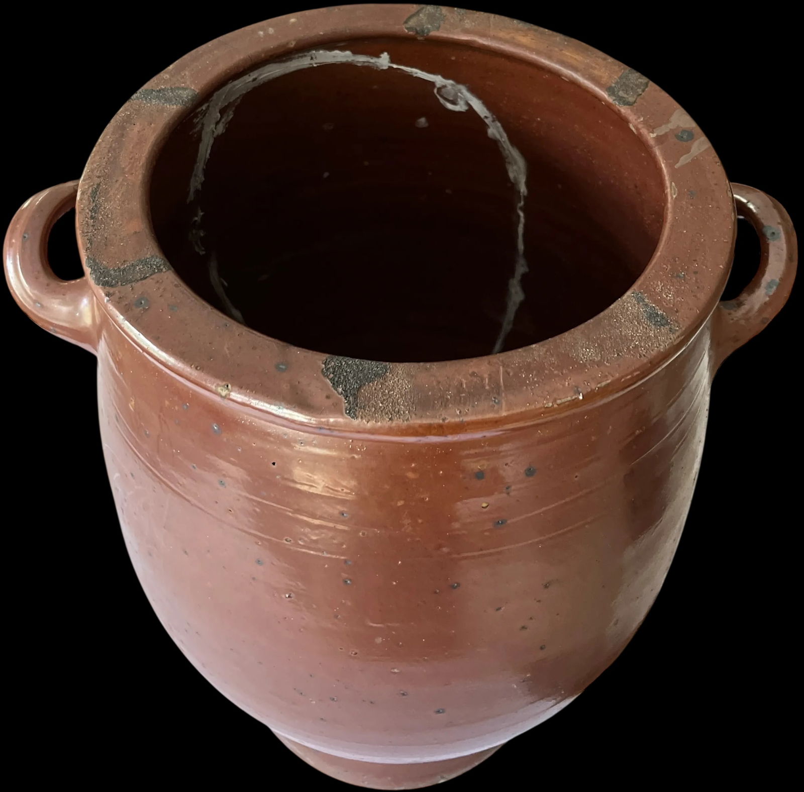 Antique 19th Century Handmade French Brown Slip Salt Glazed Terracotta Confit Pots – Set of 3 - 15