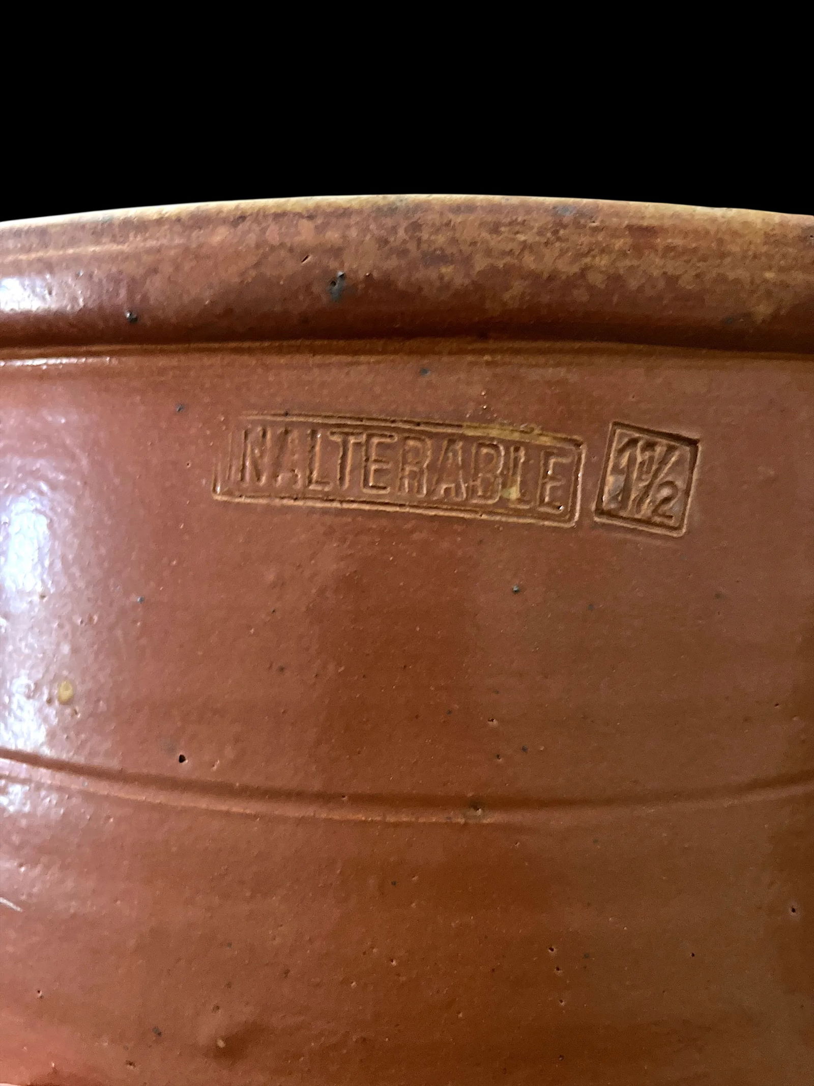 Antique 19th Century Handmade French Brown Slip Salt Glazed Terracotta Confit Pots – Set of 3 - 3