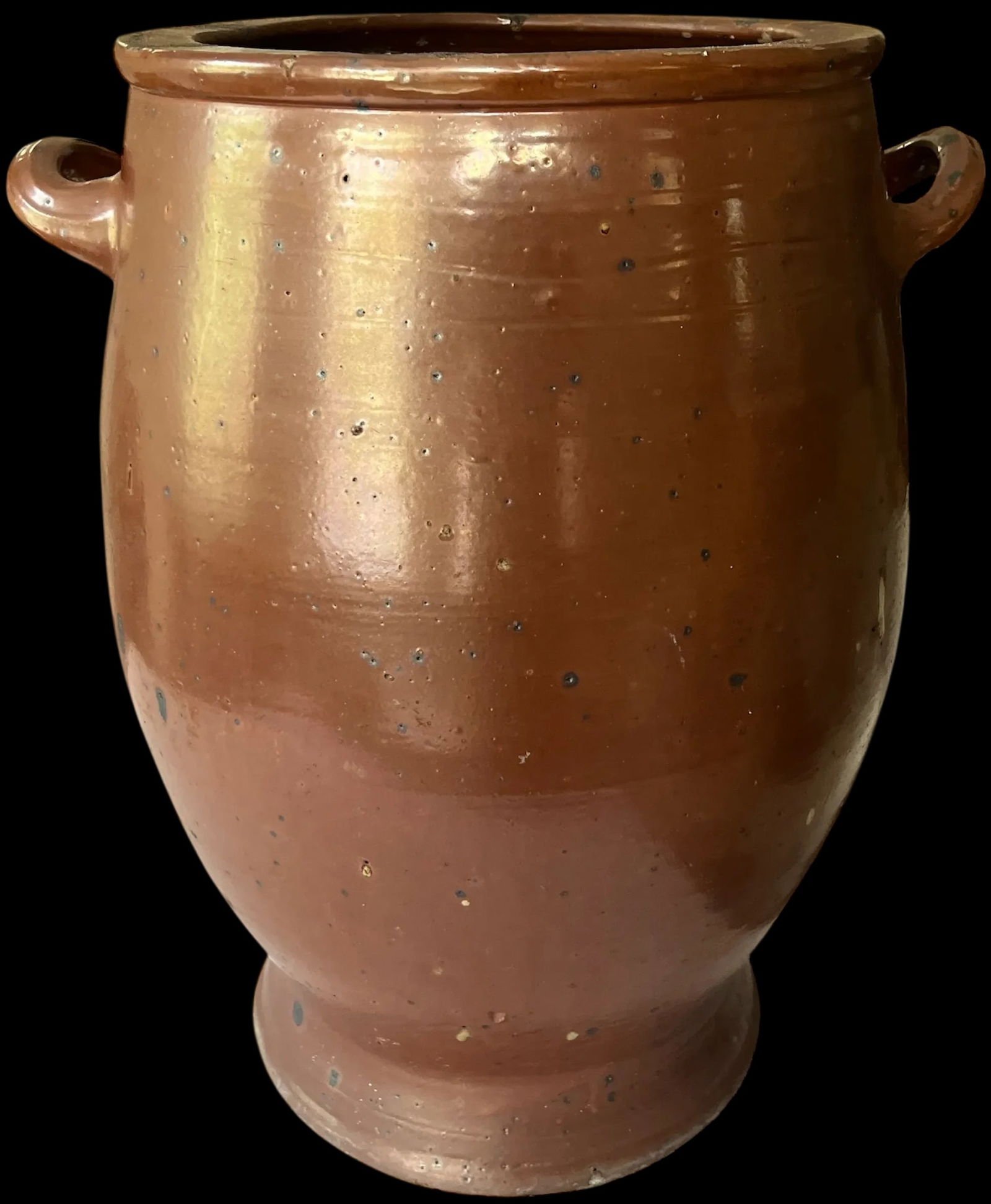 Antique 19th Century Handmade French Brown Slip Salt Glazed Terracotta Confit Pots – Set of 3 - 4