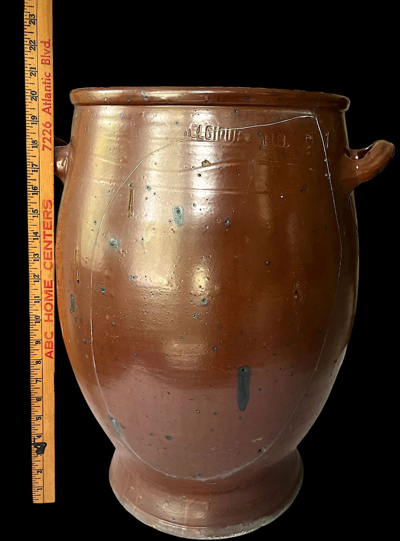 Antique 19th Century Handmade French Brown Slip Salt Glazed Terracotta Confit Pots – Set of 3 - 5