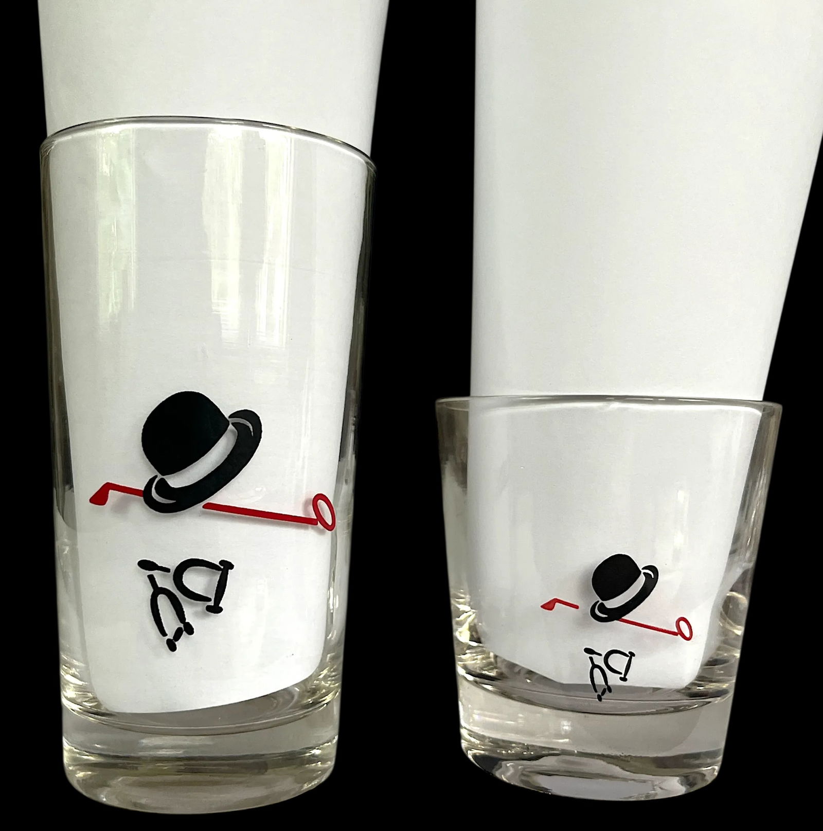 Vintage Libbey Black Horse Red Tack Racing Derby Highball and Rocks Drinking Glasses- 8 Pieces - 3