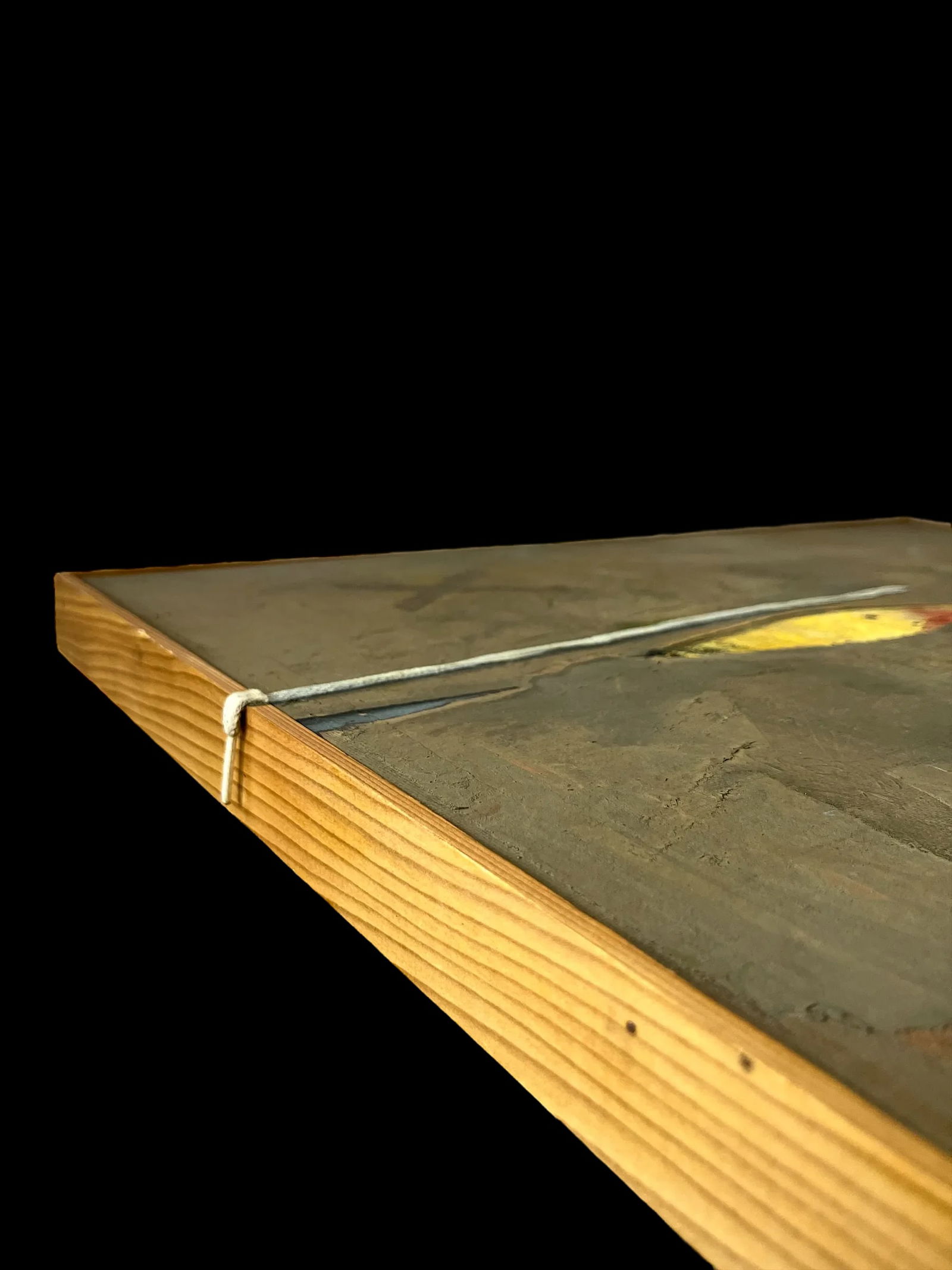 Modern Abstract Mixed Media Painting With Trompe l'Oeil Details, Earth-Toned Textural Composition Wi - 8