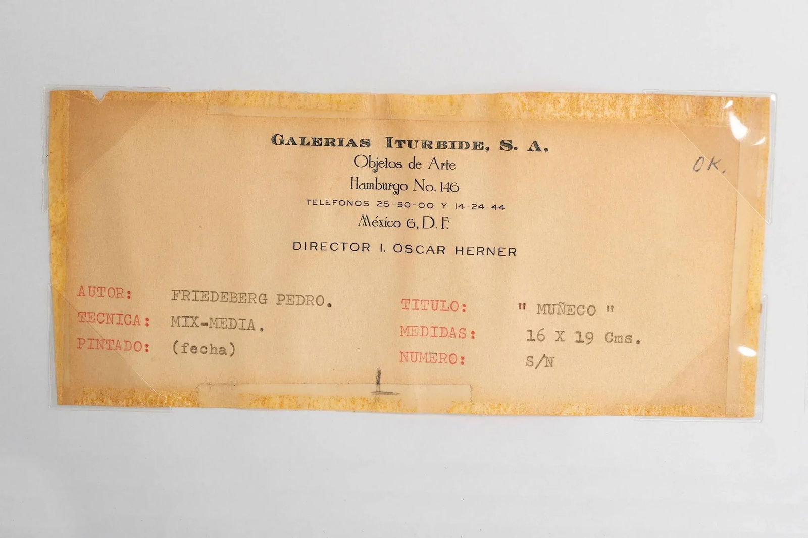 Pedro Friedeburg Small Mixed-Media Painting, 'Muneco' - 3