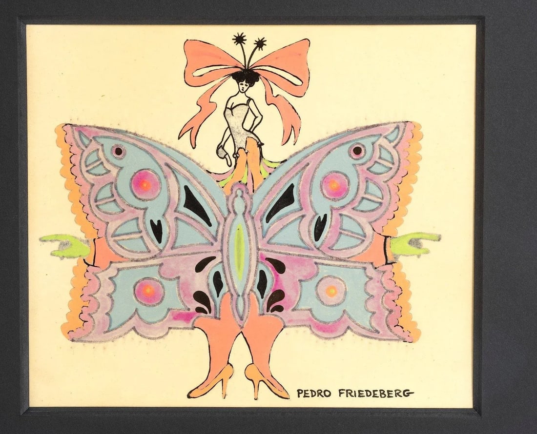 Pedro Friedeburg Small Mixed-Media Painting, 'Muneco' - 4