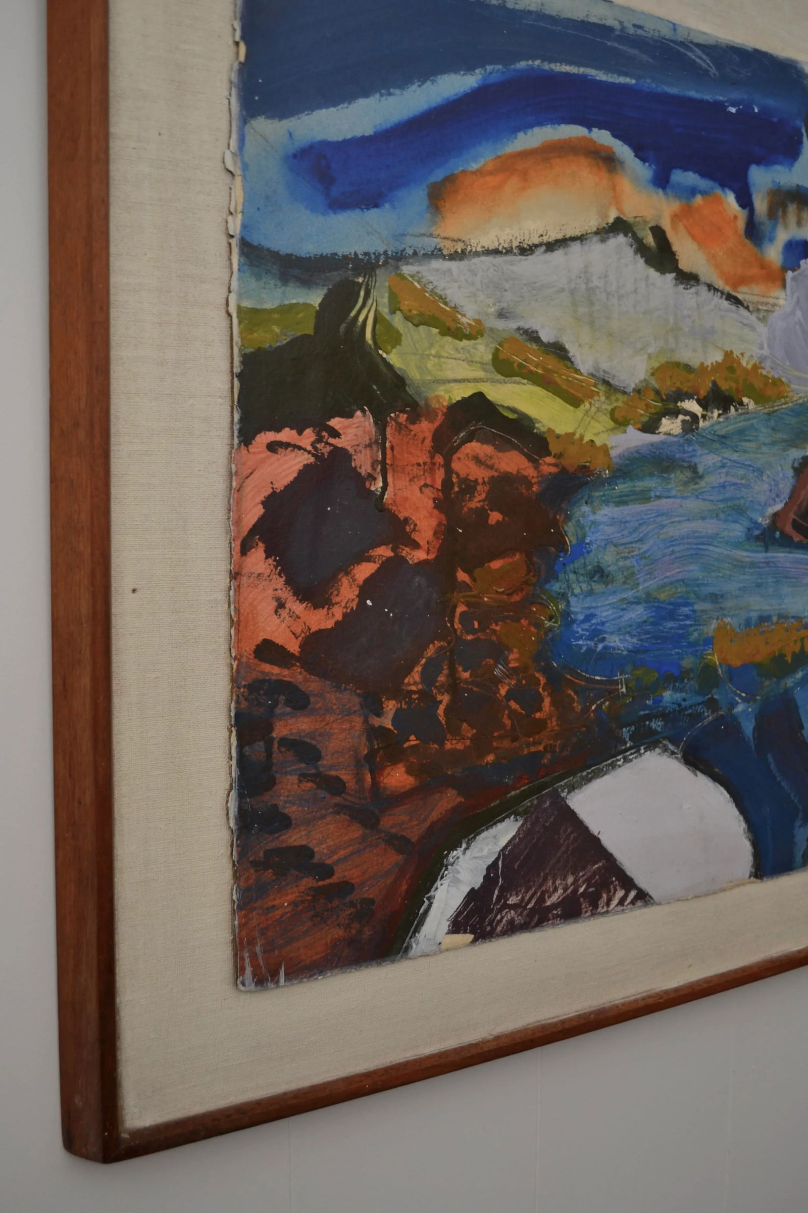 Colorful Mid Century Abstract Painting, Framed - 2