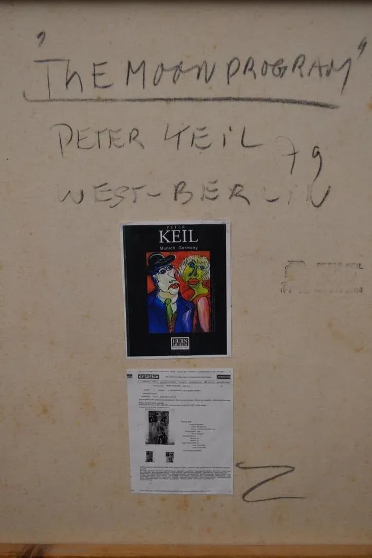 1970s Peter Keil Original Mixed Media Painting "The Moon Program" - 4