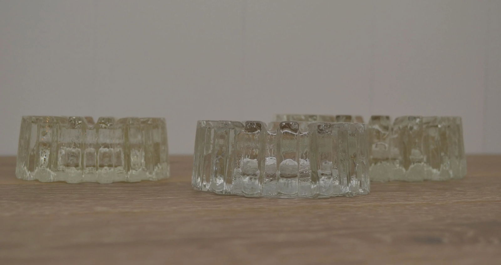 1970's Brutalist Glass Ashtray / Dish - Set of 3 - 2
