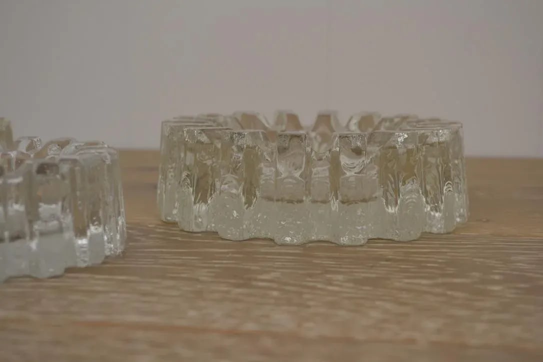 1970's Brutalist Glass Ashtray / Dish - Set of 3 - 4
