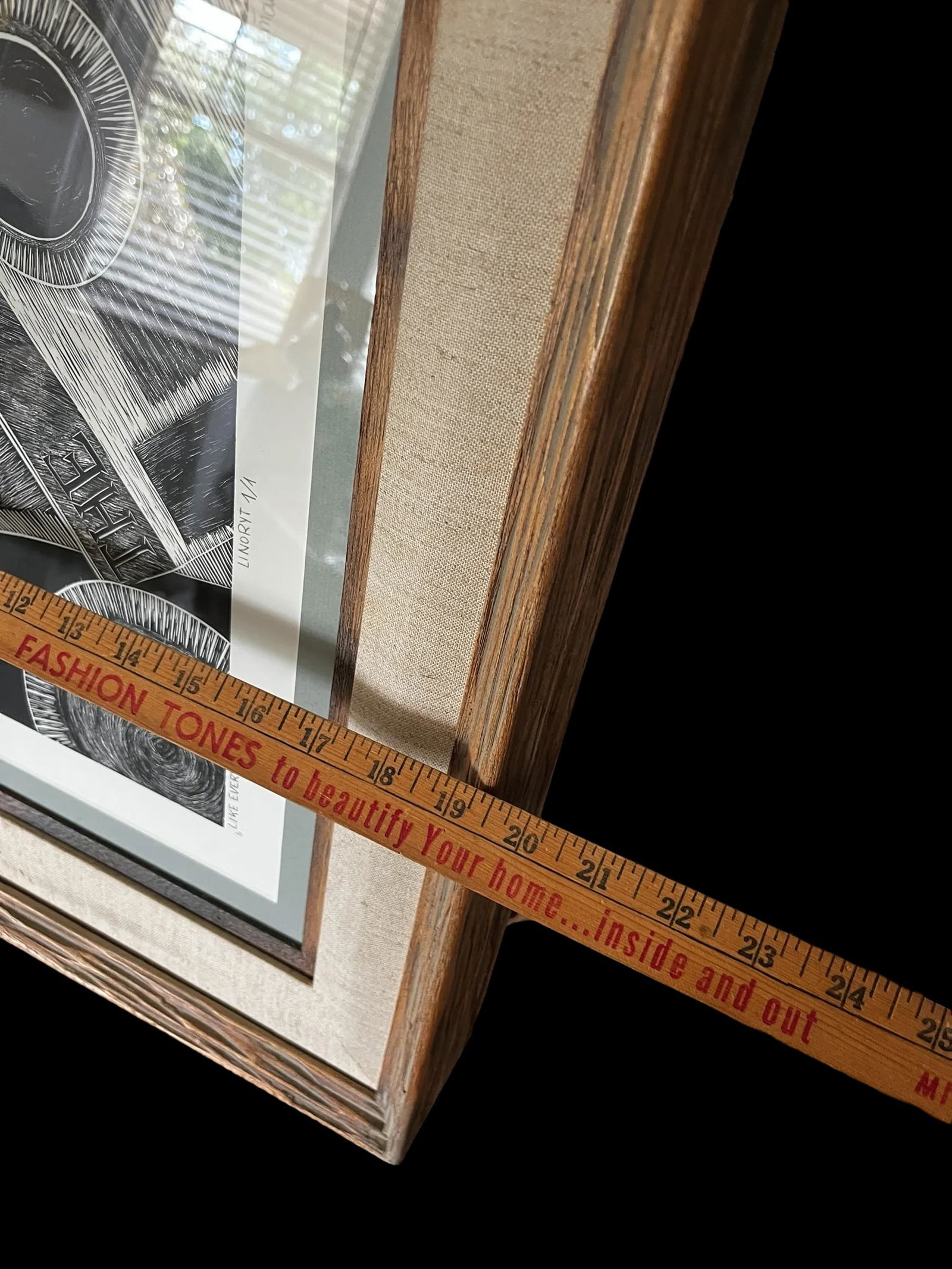 Framed Original Black and White Linocut Print, "Like Every Day" "” Coffee & the New York Times - 13