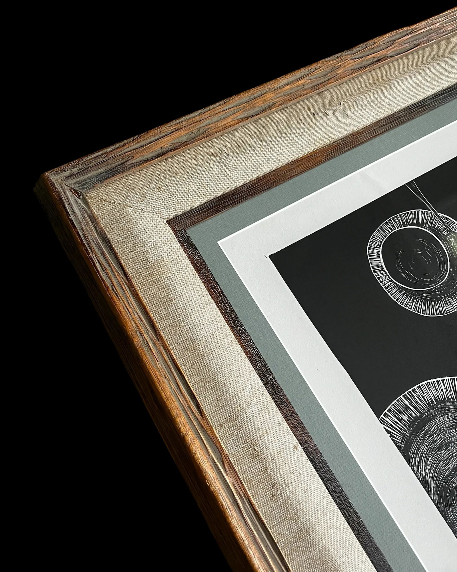 Framed Original Black and White Linocut Print, "Like Every Day" "” Coffee & the New York Times - 9