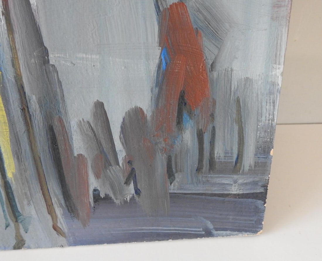 Mid 20th Century Blue and Yellow Abstract Landscape Painting - 3