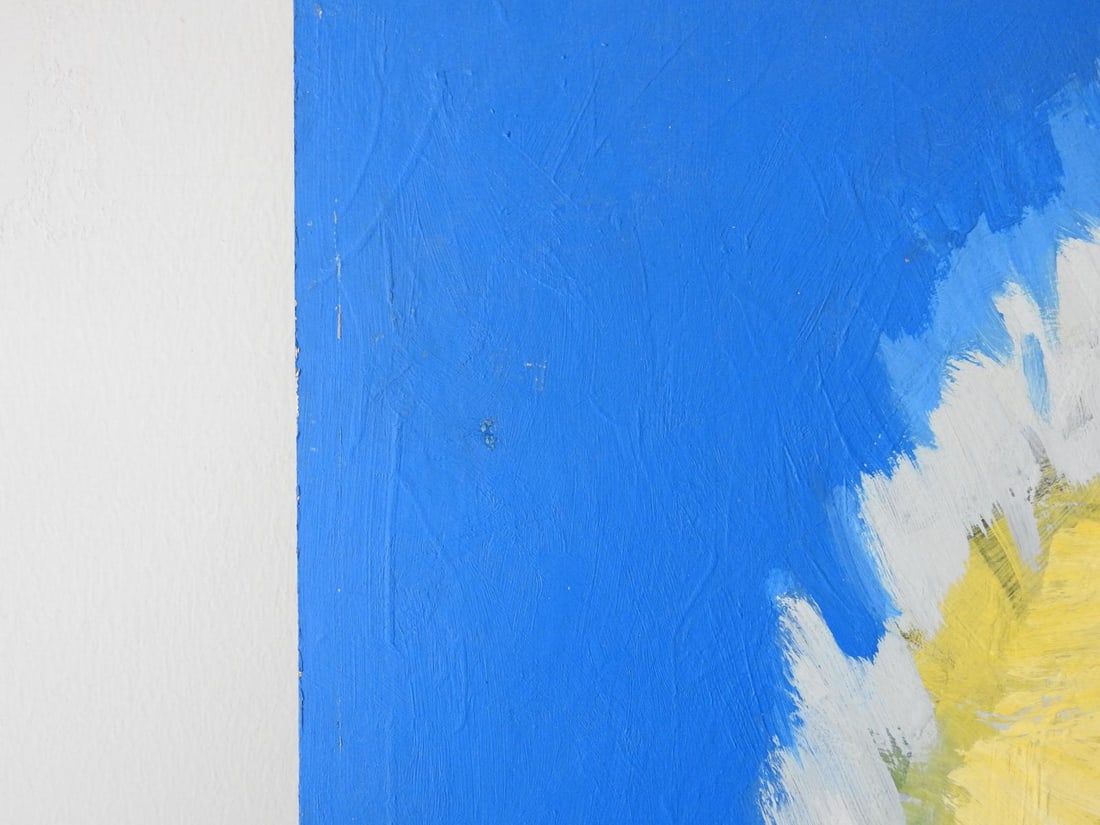 Mid 20th Century Blue and Yellow Abstract Landscape Painting - 5