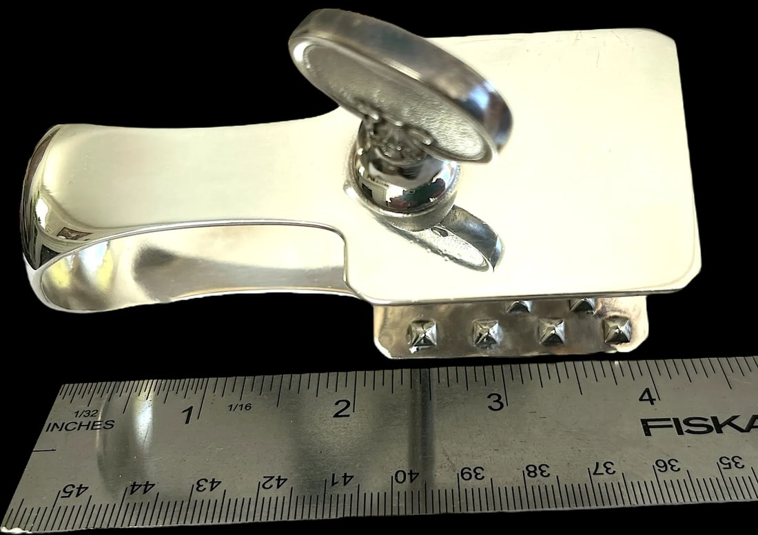 1990s Broggi Milano Classica Parmesan Cheese Tongs Holder Silver Plated Nickel - 4