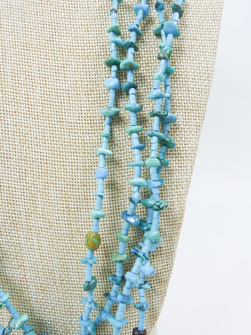 Contemporary Turquoise Hieshi Beaded Multi Strand Necklace - 4