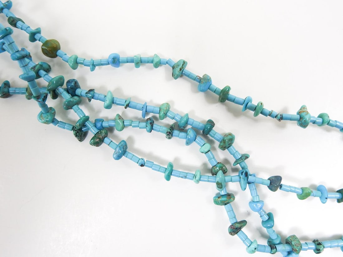 Contemporary Turquoise Hieshi Beaded Multi Strand Necklace - 5