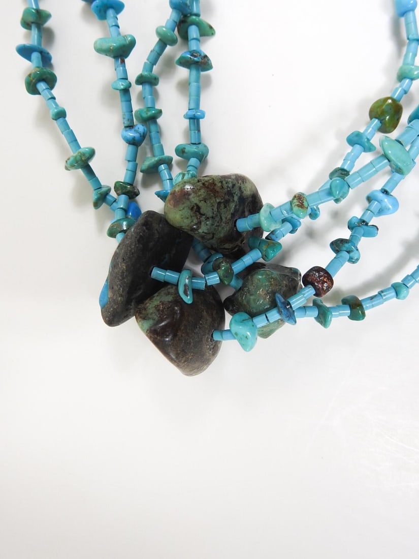 Contemporary Turquoise Hieshi Beaded Multi Strand Necklace - 7