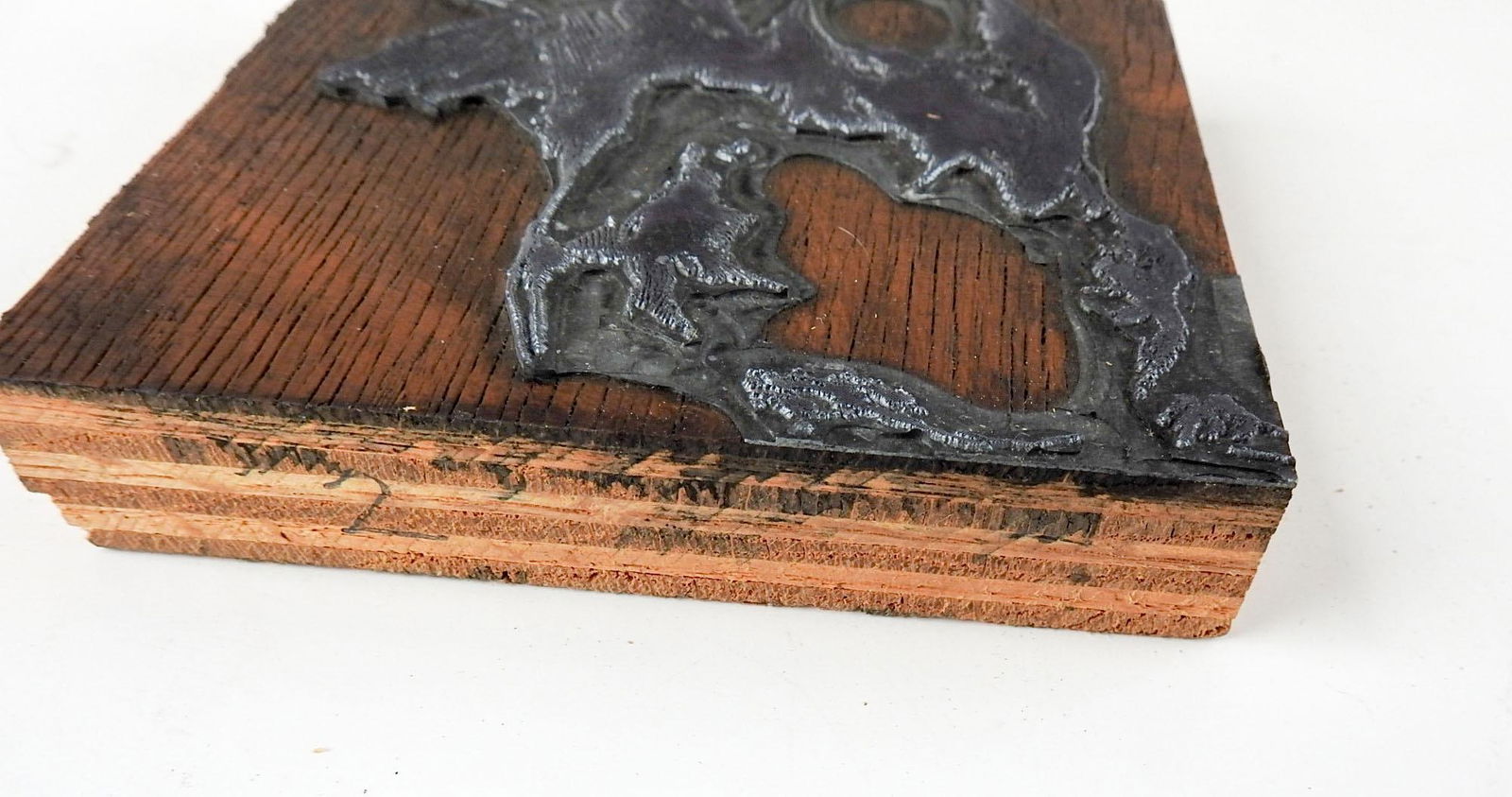 Expressionist Birdman Etched Metal & Wood Print Block in the Manner of Leonard Baskin - 3