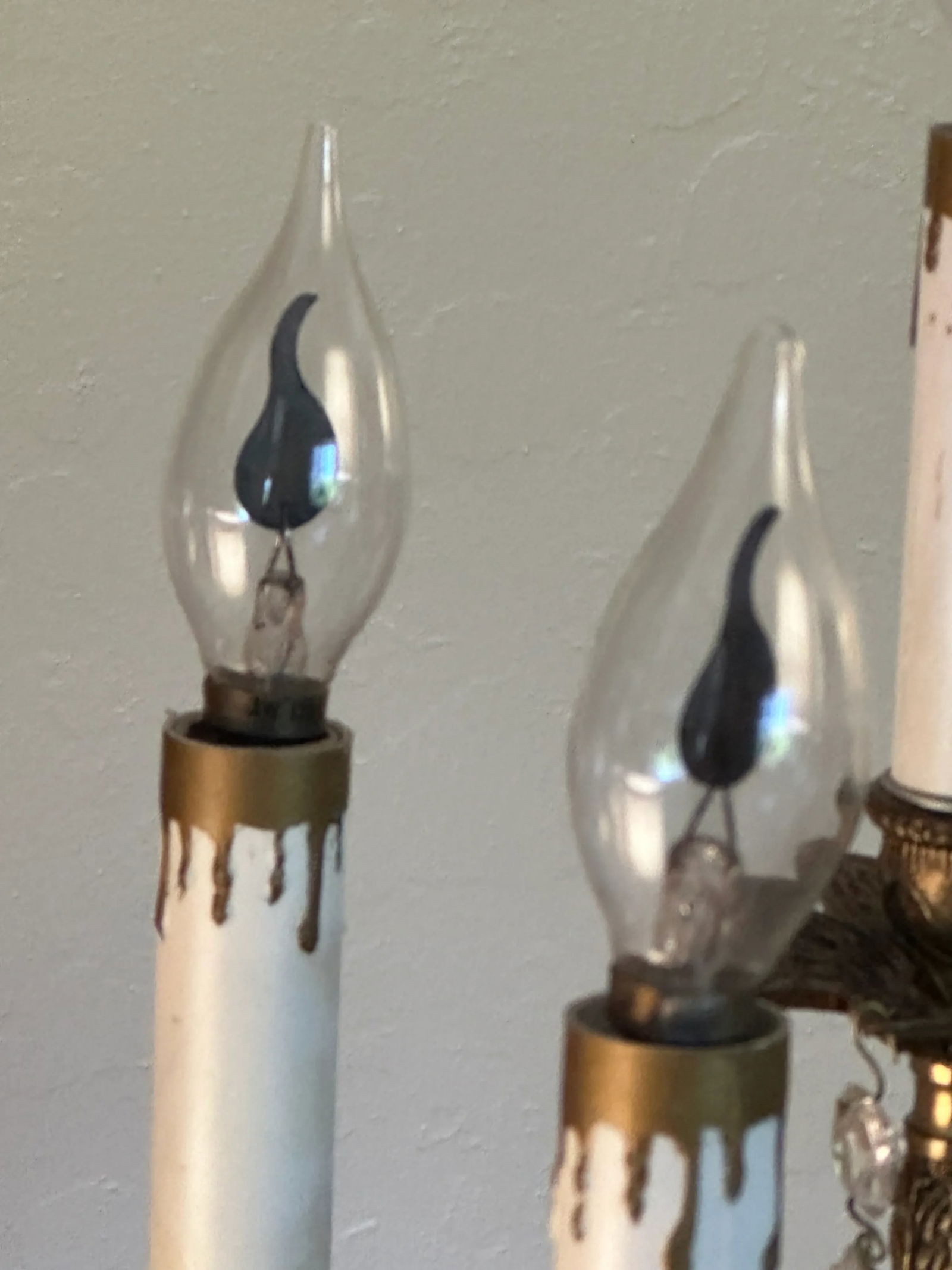 Vintage Spanish Brass & Crystal Candelabra Lamp - 4