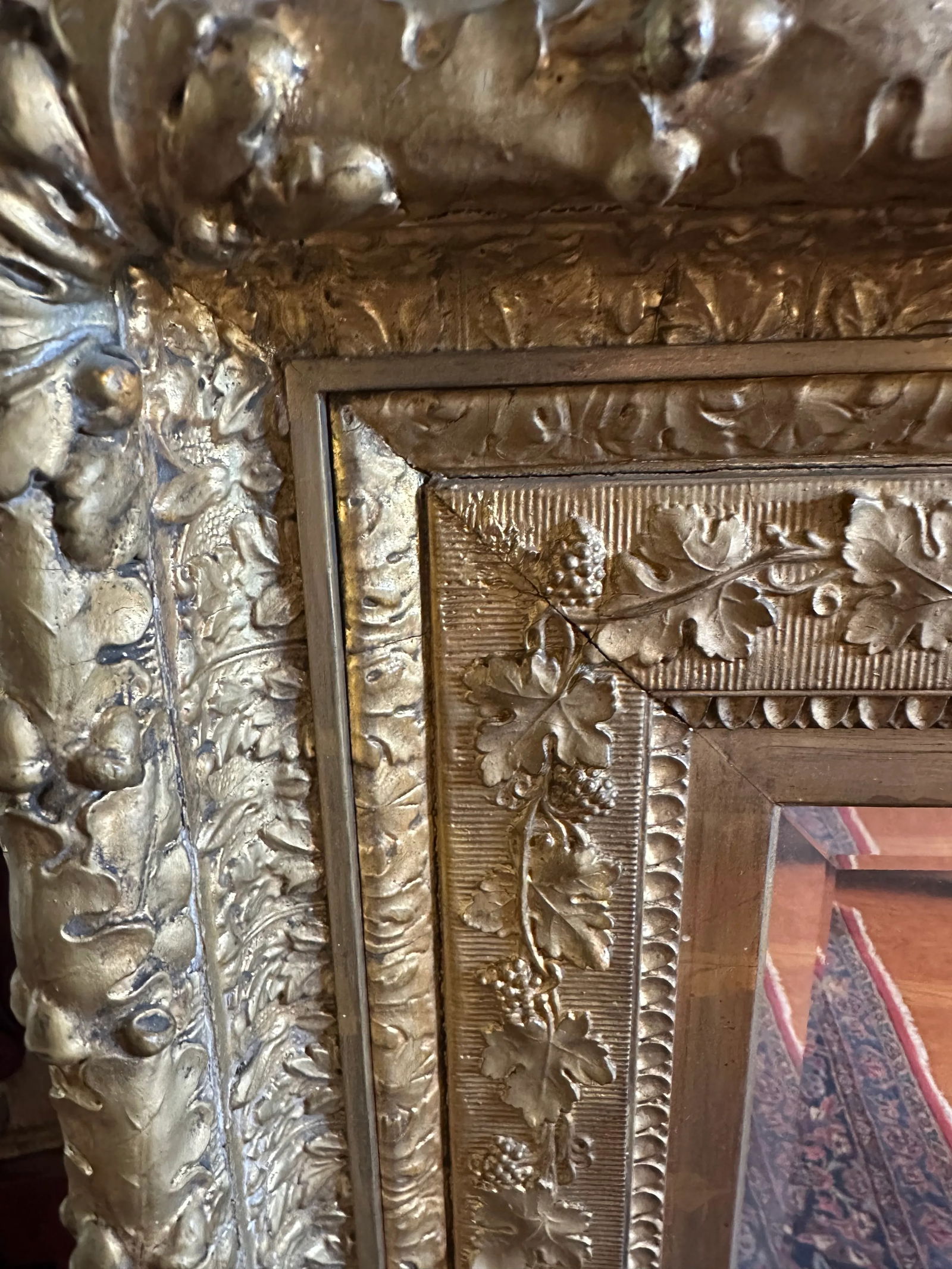 Antique Gold Grosse Frame With Beveled Mirror - 10