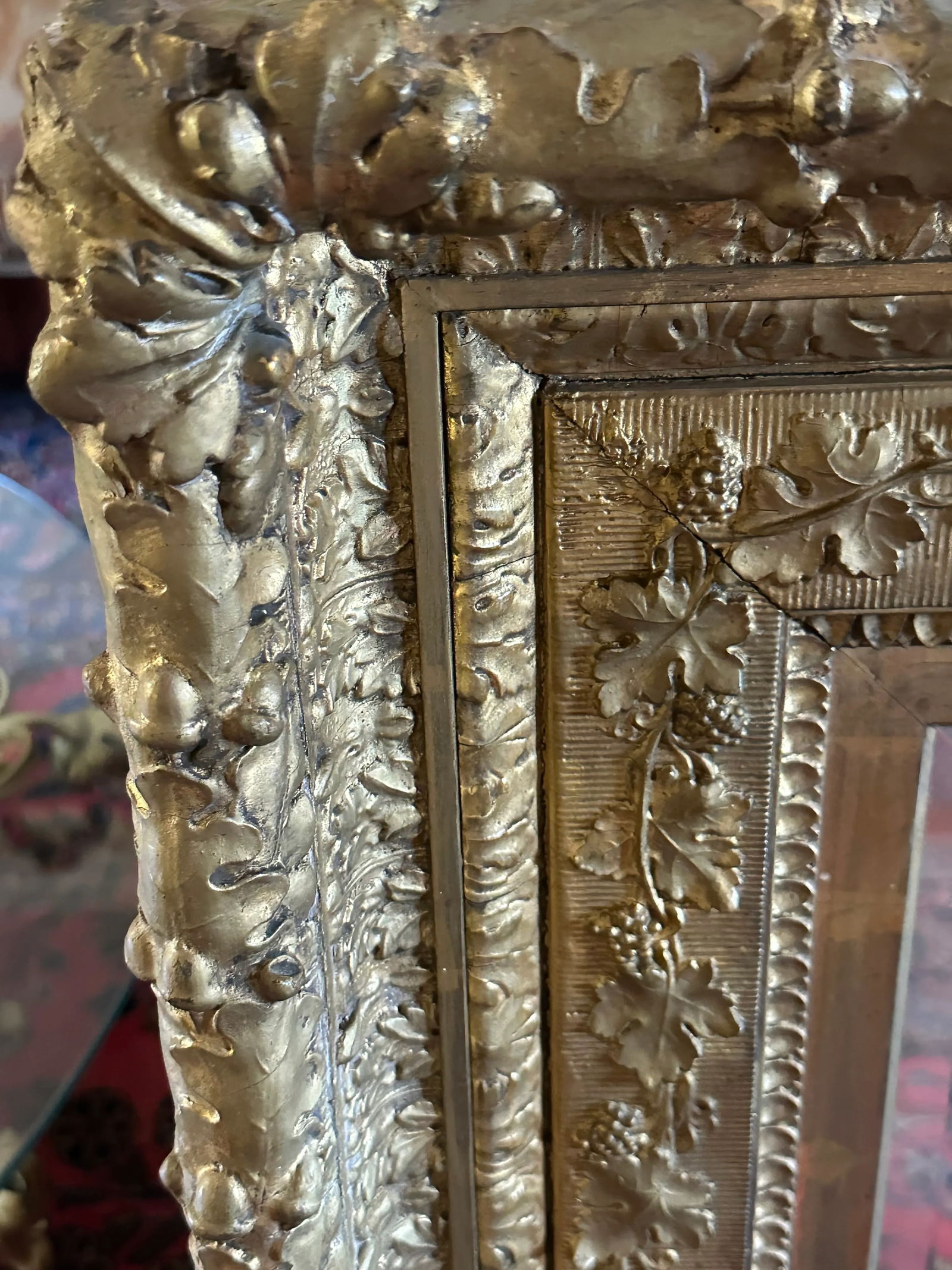 Antique Gold Grosse Frame With Beveled Mirror - 11