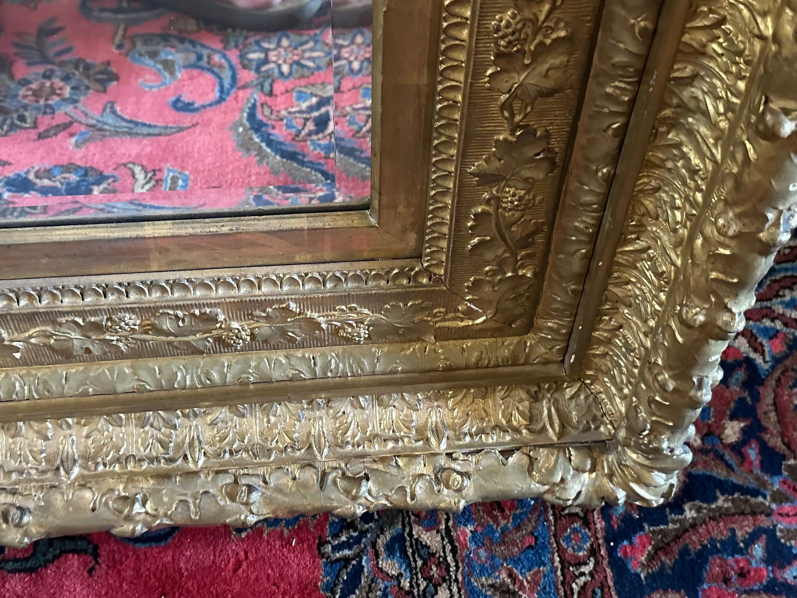 Antique Gold Grosse Frame With Beveled Mirror - 12