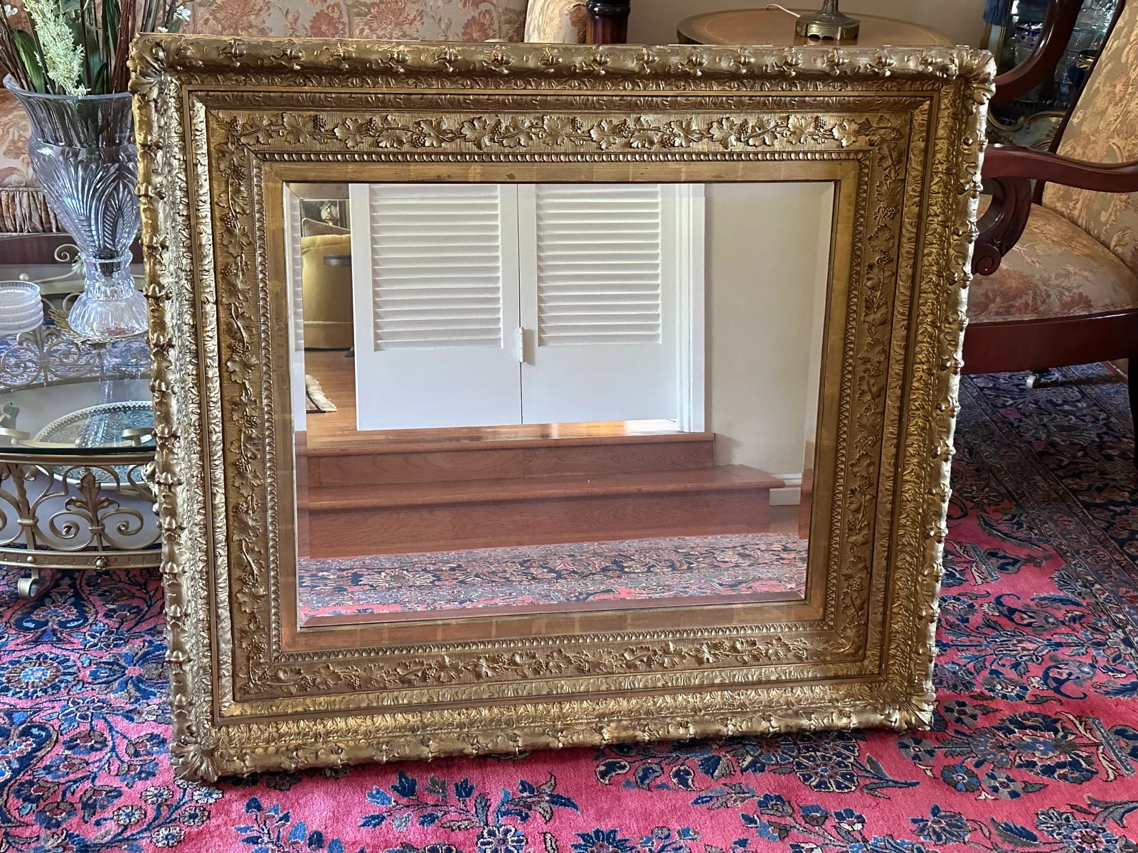 Antique Gold Grosse Frame With Beveled Mirror - 14
