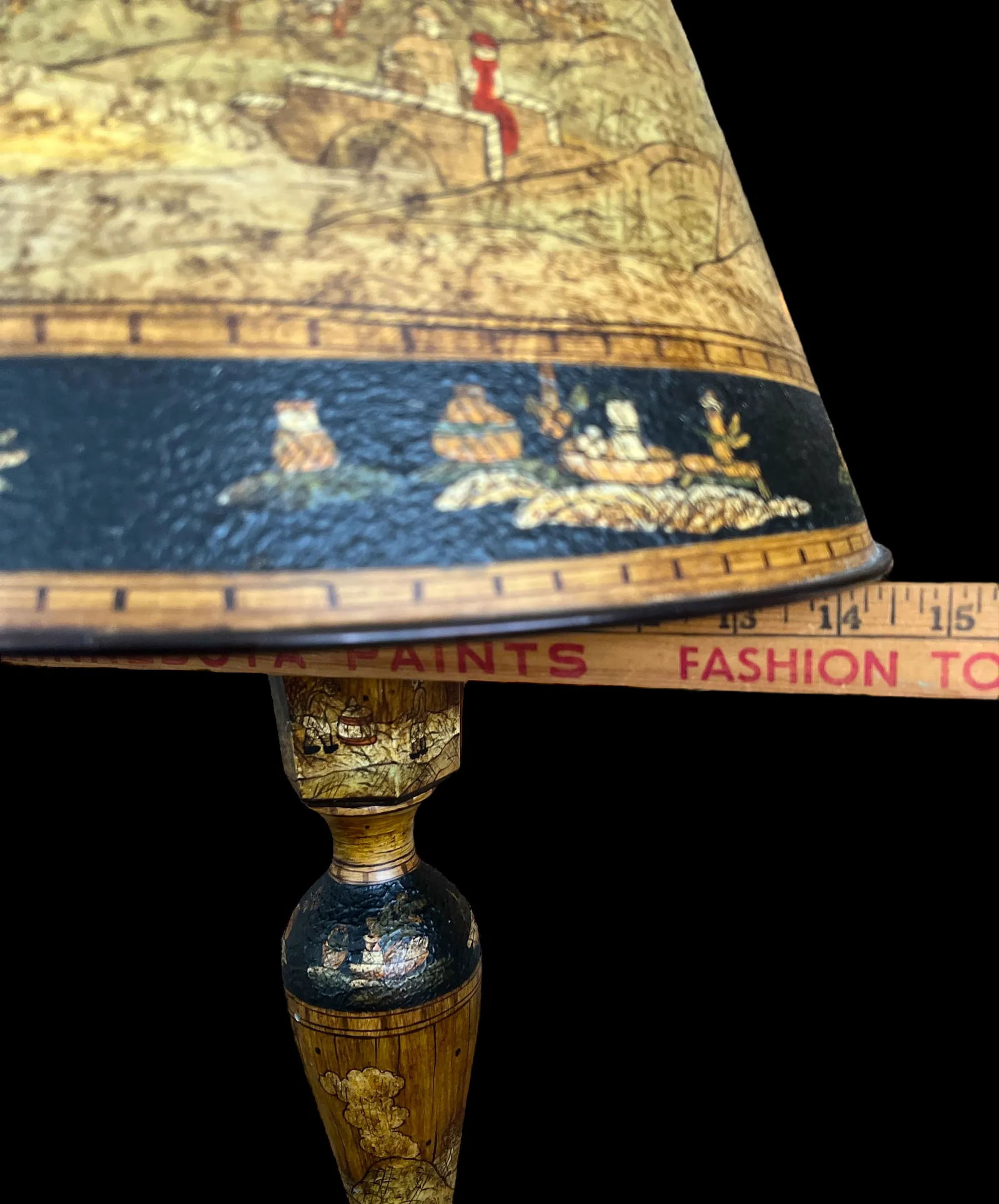 Vintage Chinoiserie Tole Table Lamps With Hand-Painted Landscape Shades – A Pair - 15