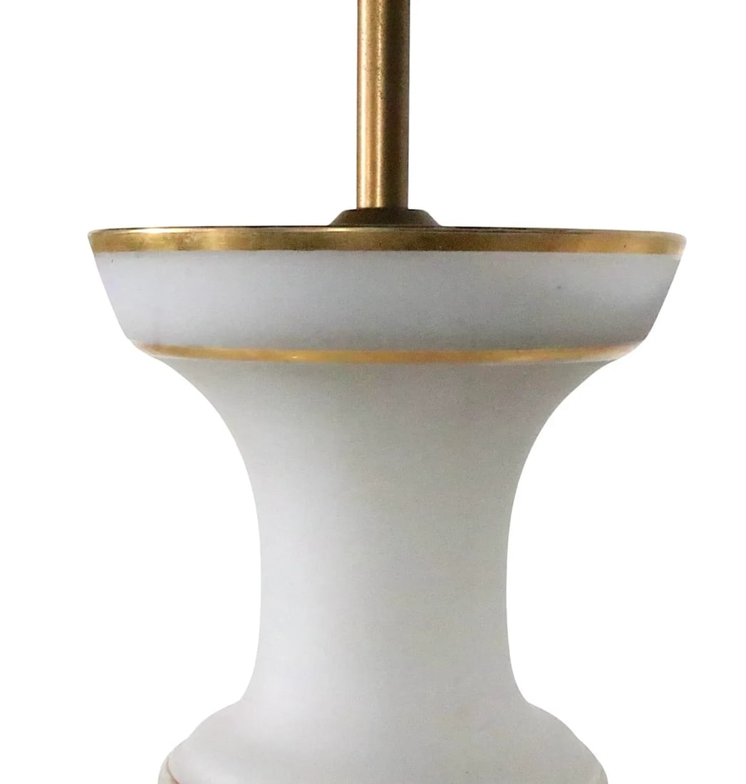 Pair of Hand Painted Peacock Motif Bristol Glass Table Lamps - 11