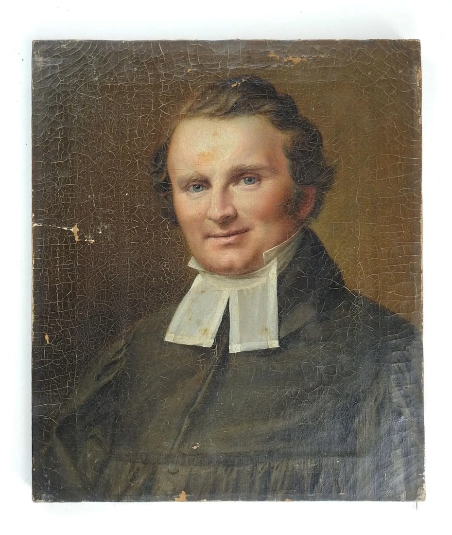 Mid 19th Century Portait Painting of Clergyman - 2